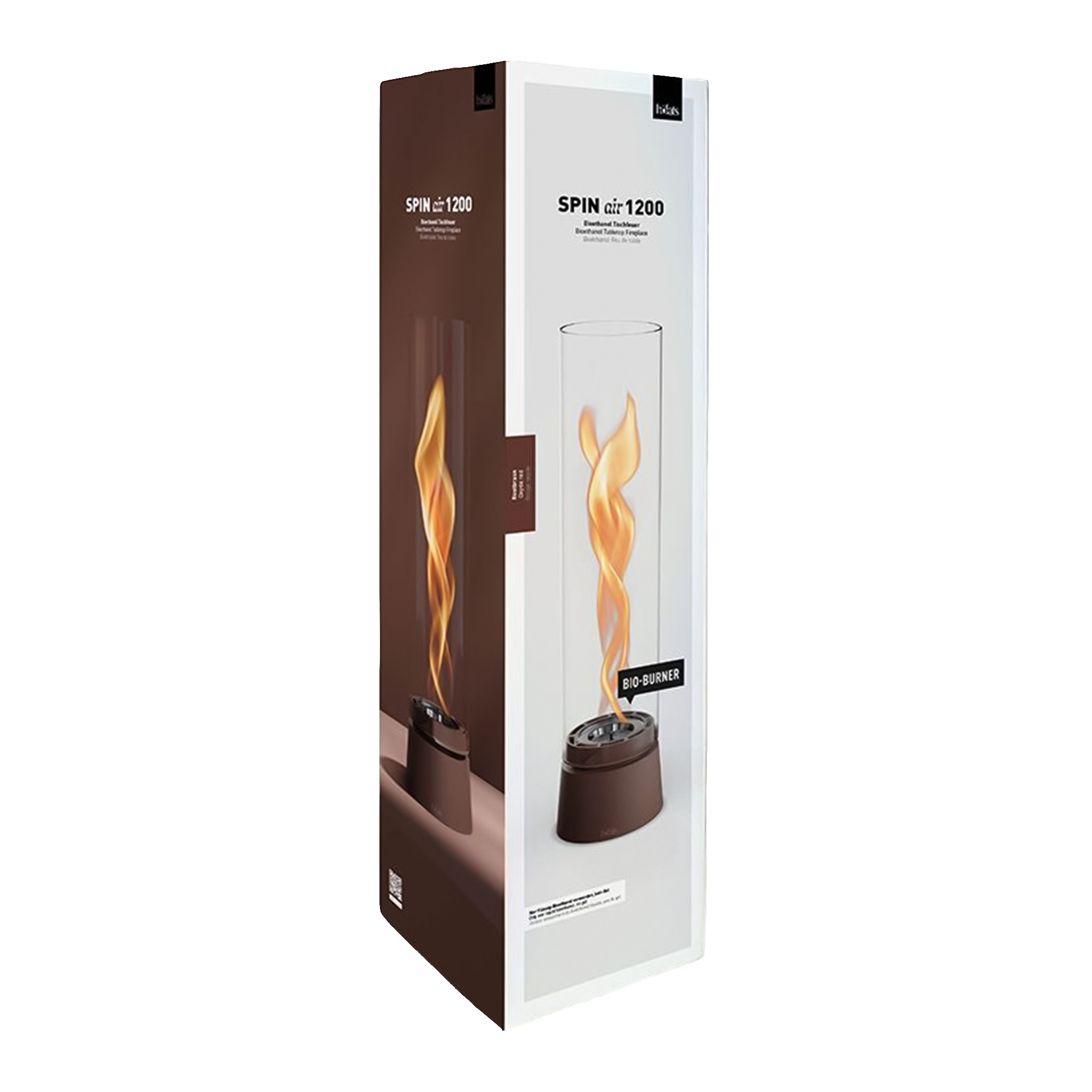 Tabletop Fireplace 1200 Rust-brown, Gartenheizung, Feuerstelle, Bio-Brenner, Flammenkamin, Standleuchte