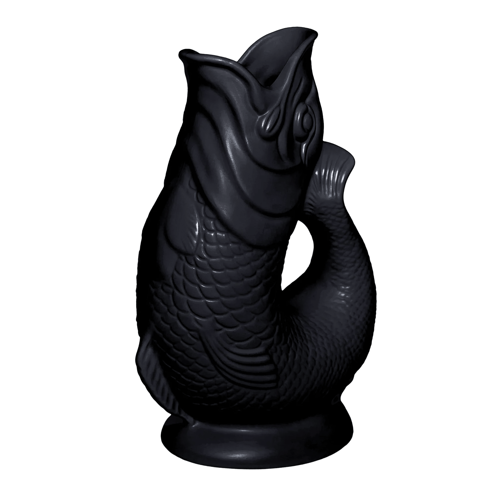 Gluckigluck, Matt Collection, Jug Special Edition black XL 1.20 l, fischfigur, dekoration, figur, schwarze farbe, kunstobjekt