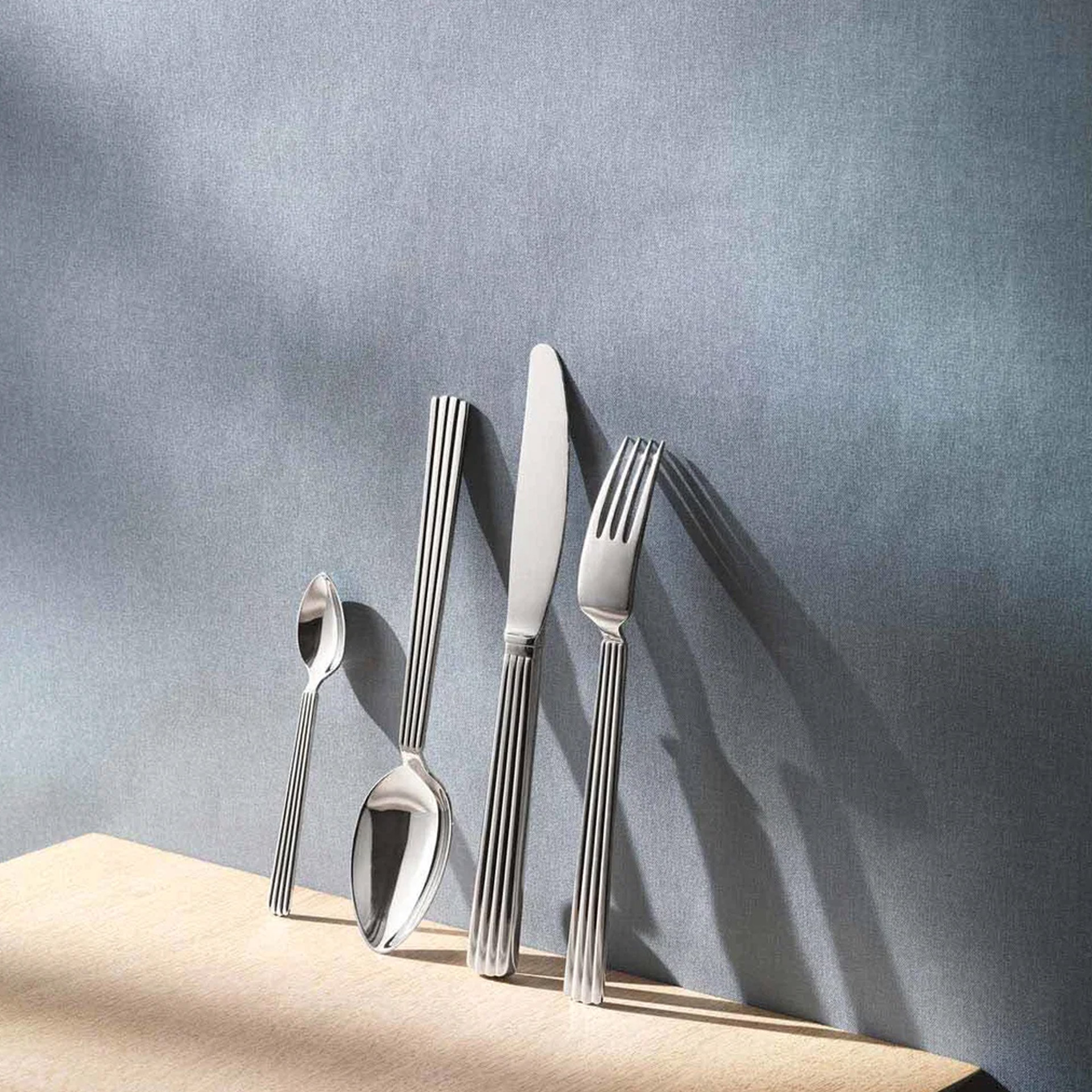 Cutlery set 4-piece stainless steel, Besteck, Messer Gabel Löffel, Küche, Stoff Licht, Stahl