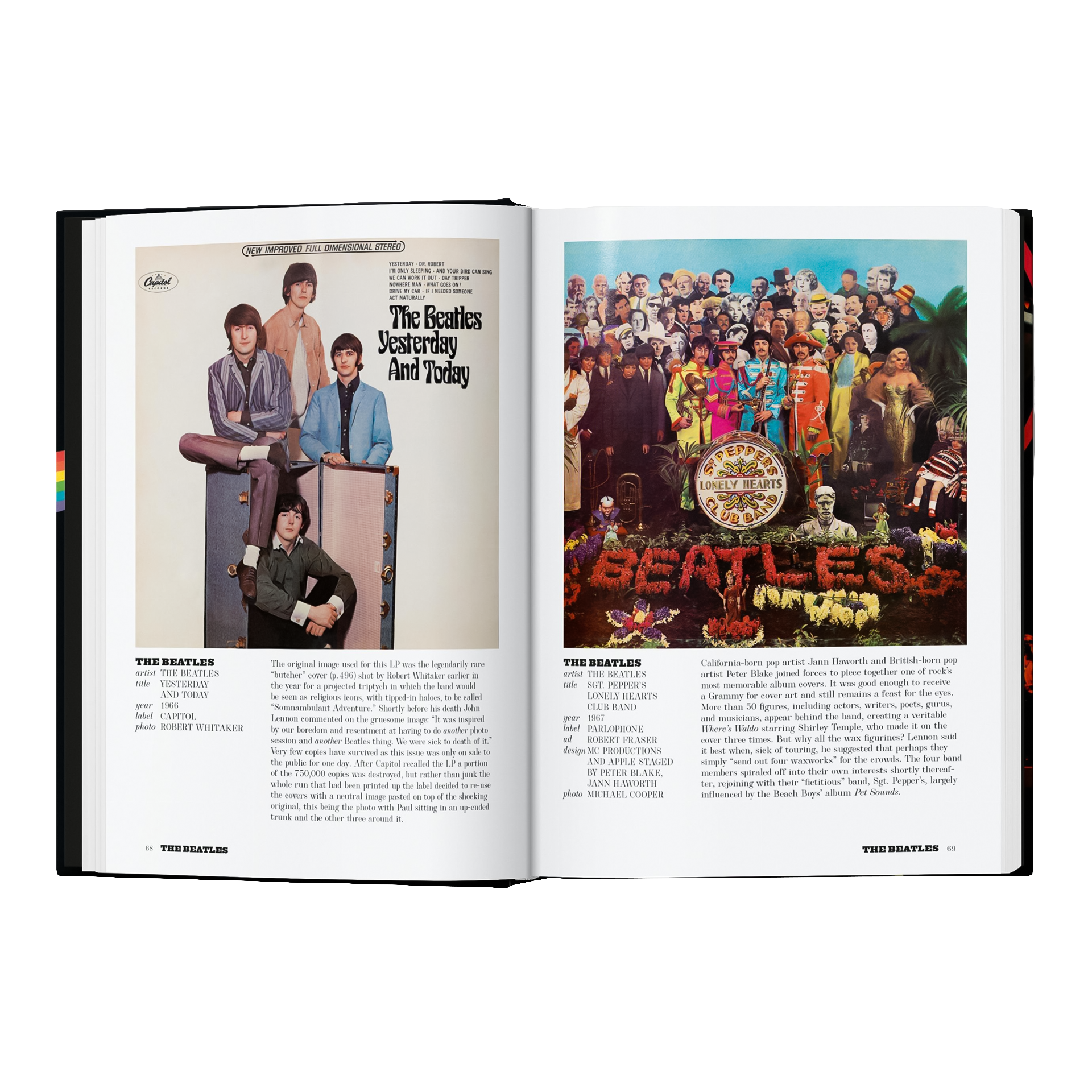 Coffee Table Book Rock Covers, The Beatles, Albumcover, Magazinbeitrag, Bunte Collage, Bandenbild