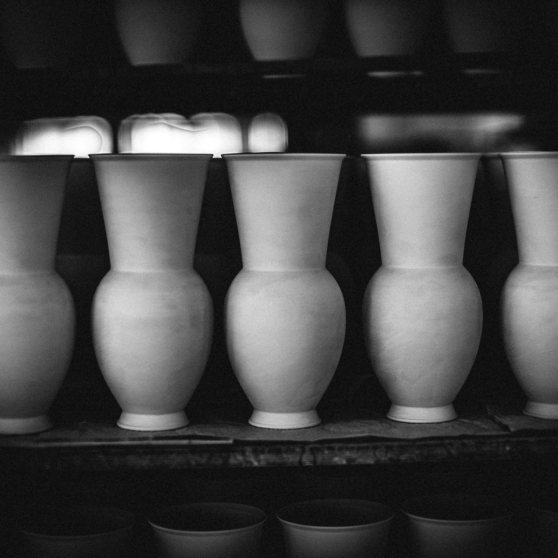 Vase 2, Porzellanvase, Vasen-Set, Keramik, Weiß, Vasenform