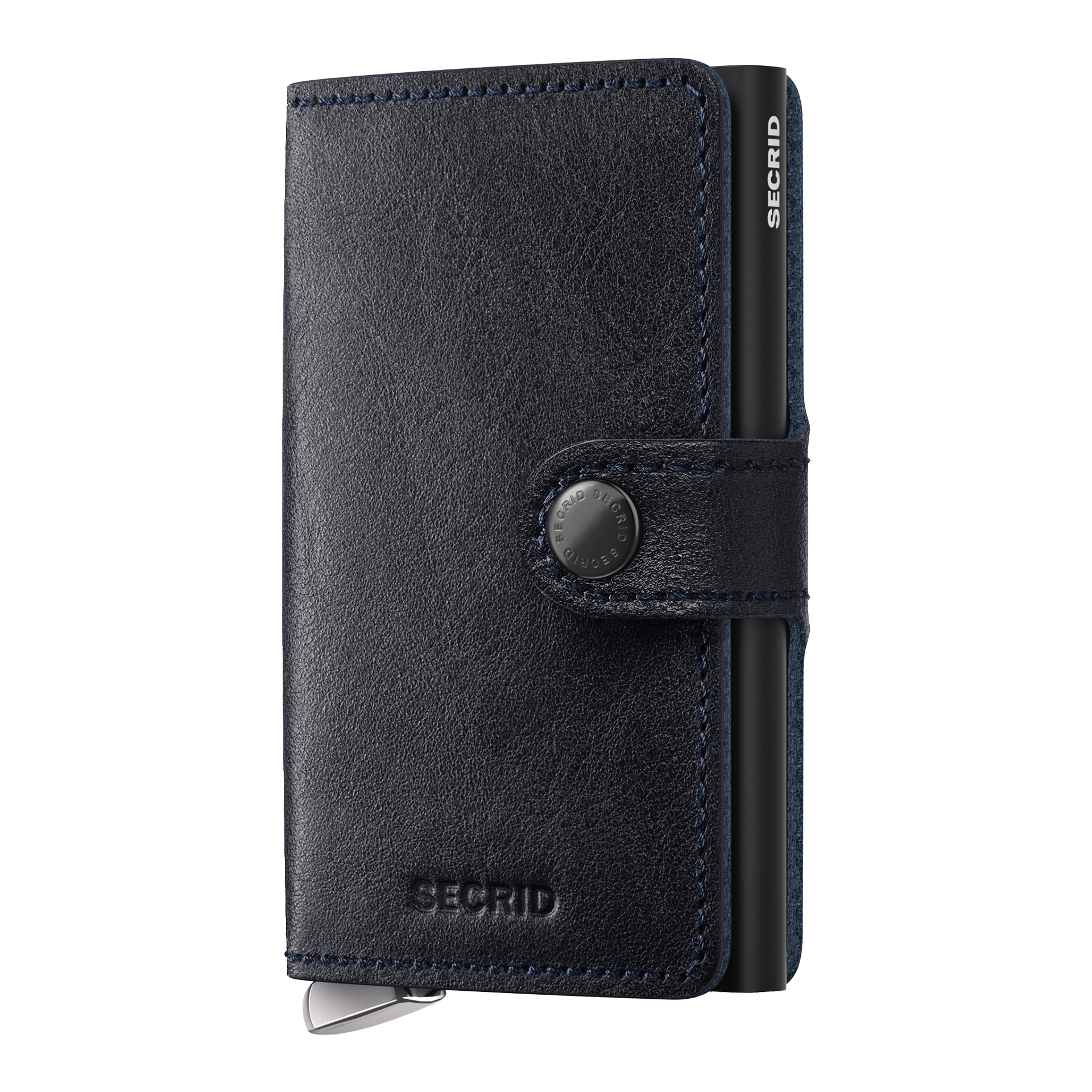 Premium Miniwallet+ Ink, wallet, Leder, blau, Kartenetui, Druckknopf