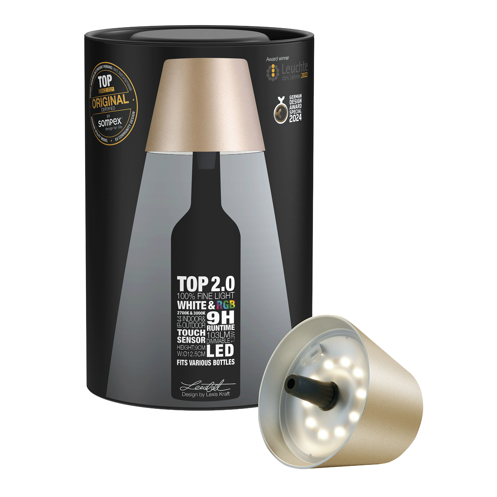 LED Bottle Light Dimmable Champagner