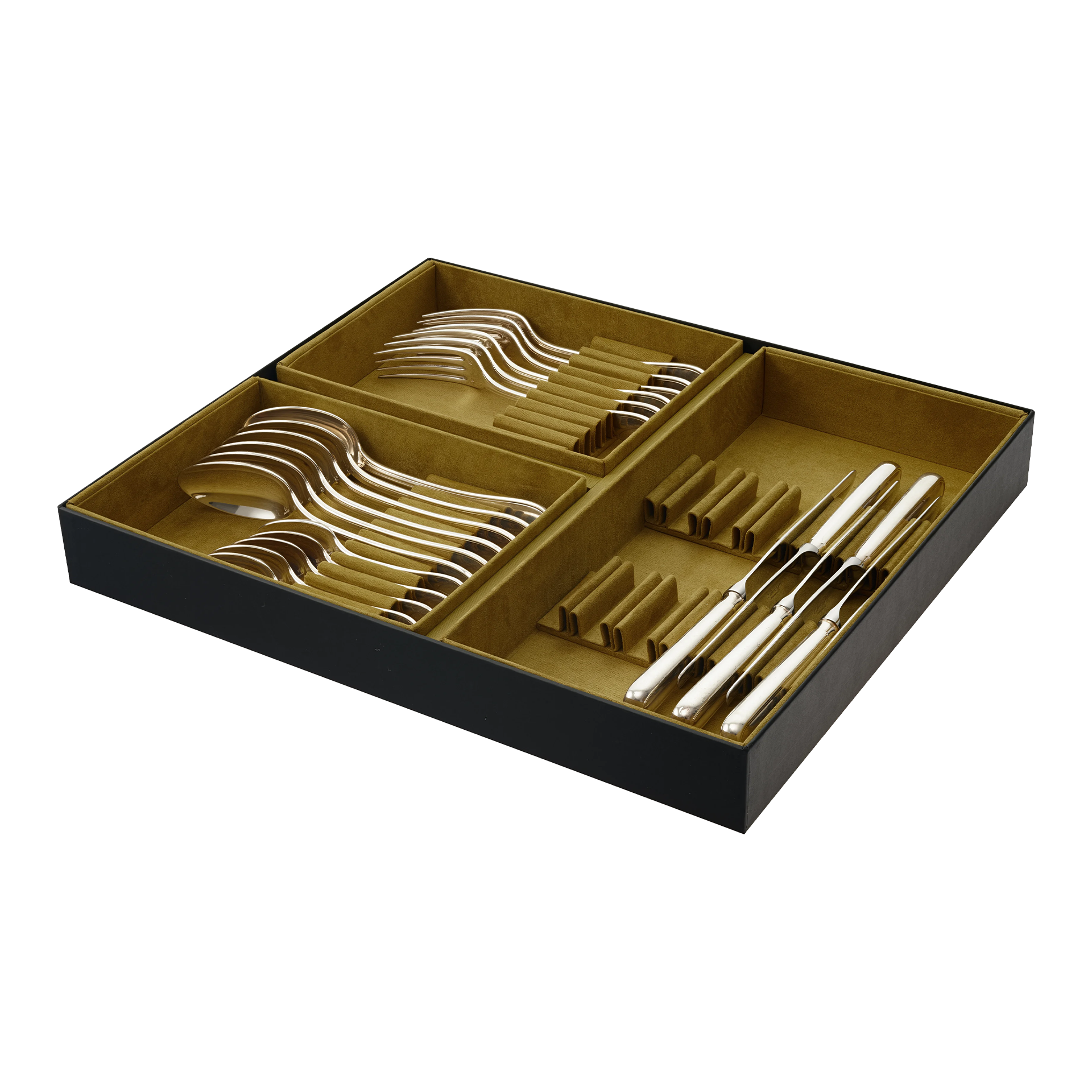 24-piece stainless steel cutlery set, Besteckset, Gabeln, Messer, Löffel, Besteckschale