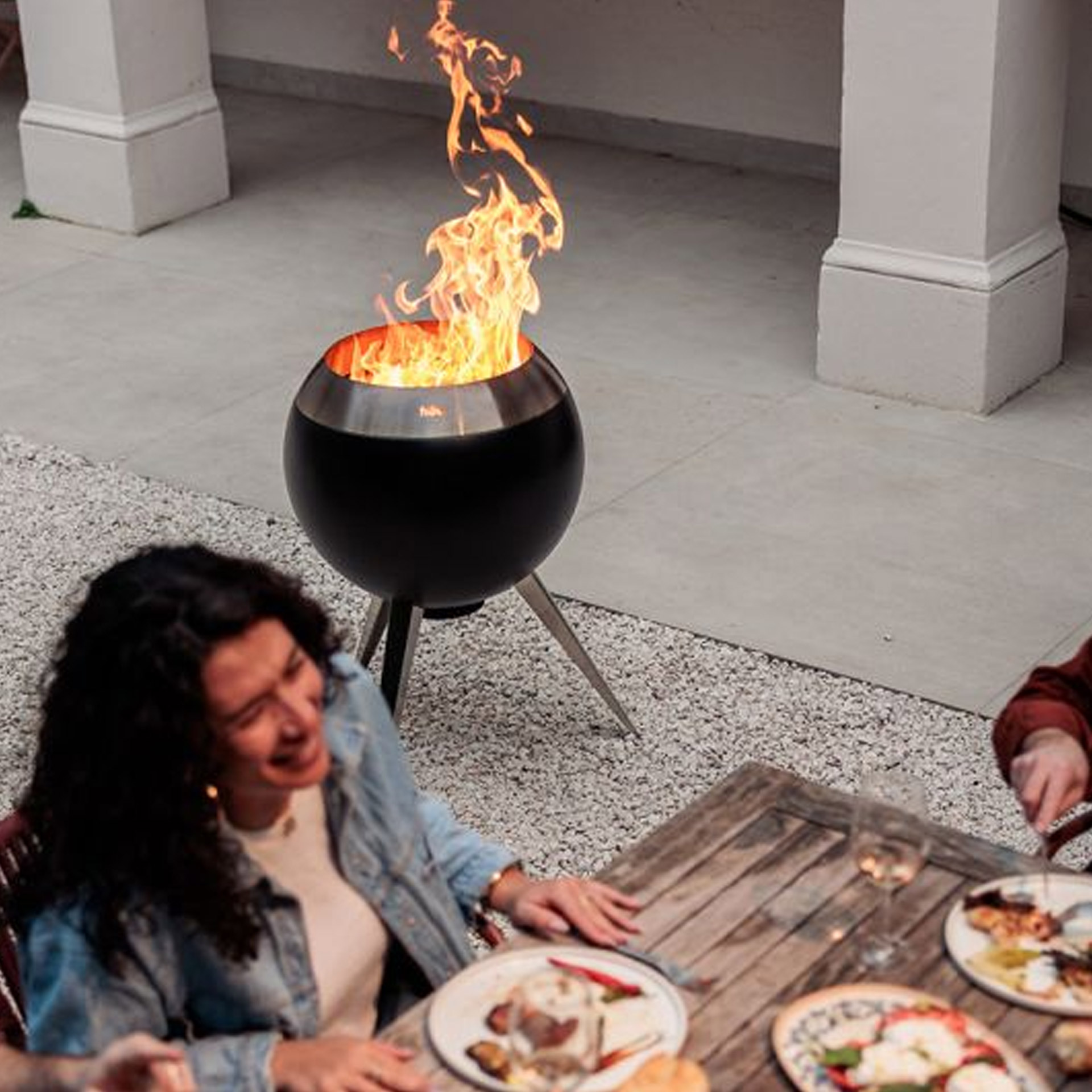 Fire basket 55 with heigh & low stand silver, feuerstelle, feuerschale, outdoor, garten, grill