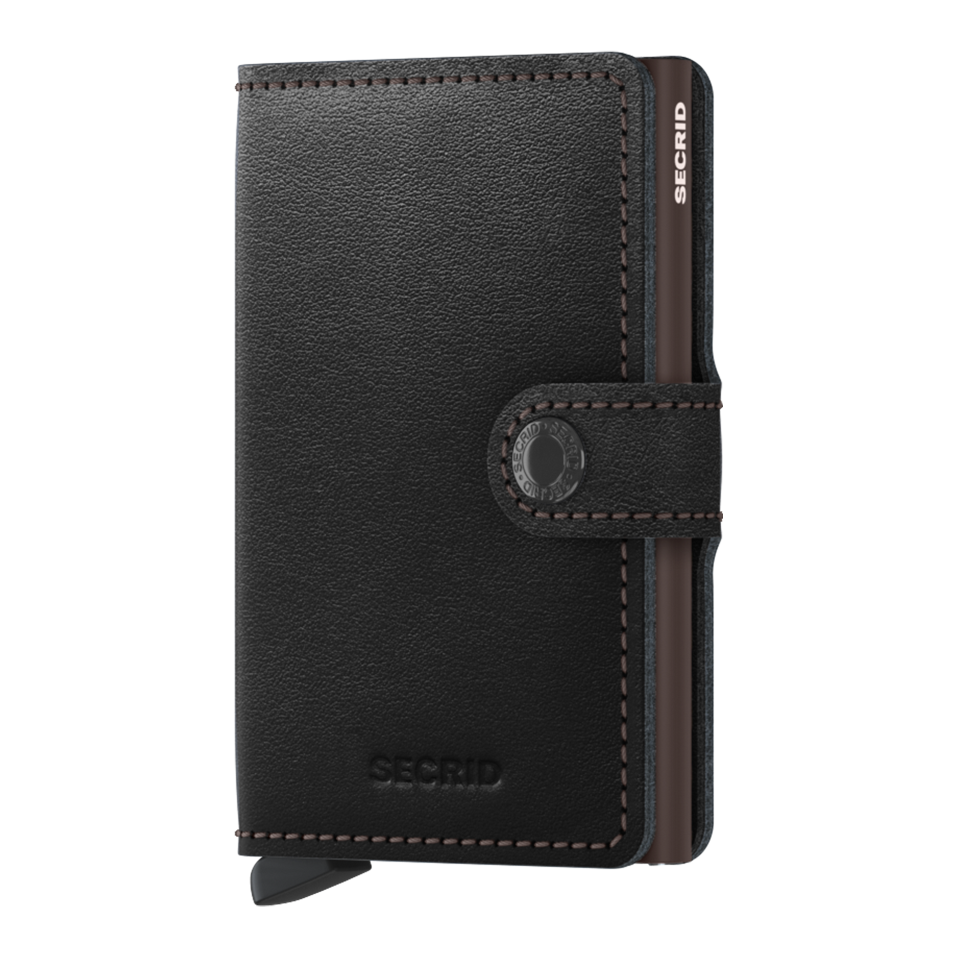 Secrid Miniwallet Original Schwarz/Braun, Brieftasche, Wallet, Leder, Schwarz, Klammerhülle