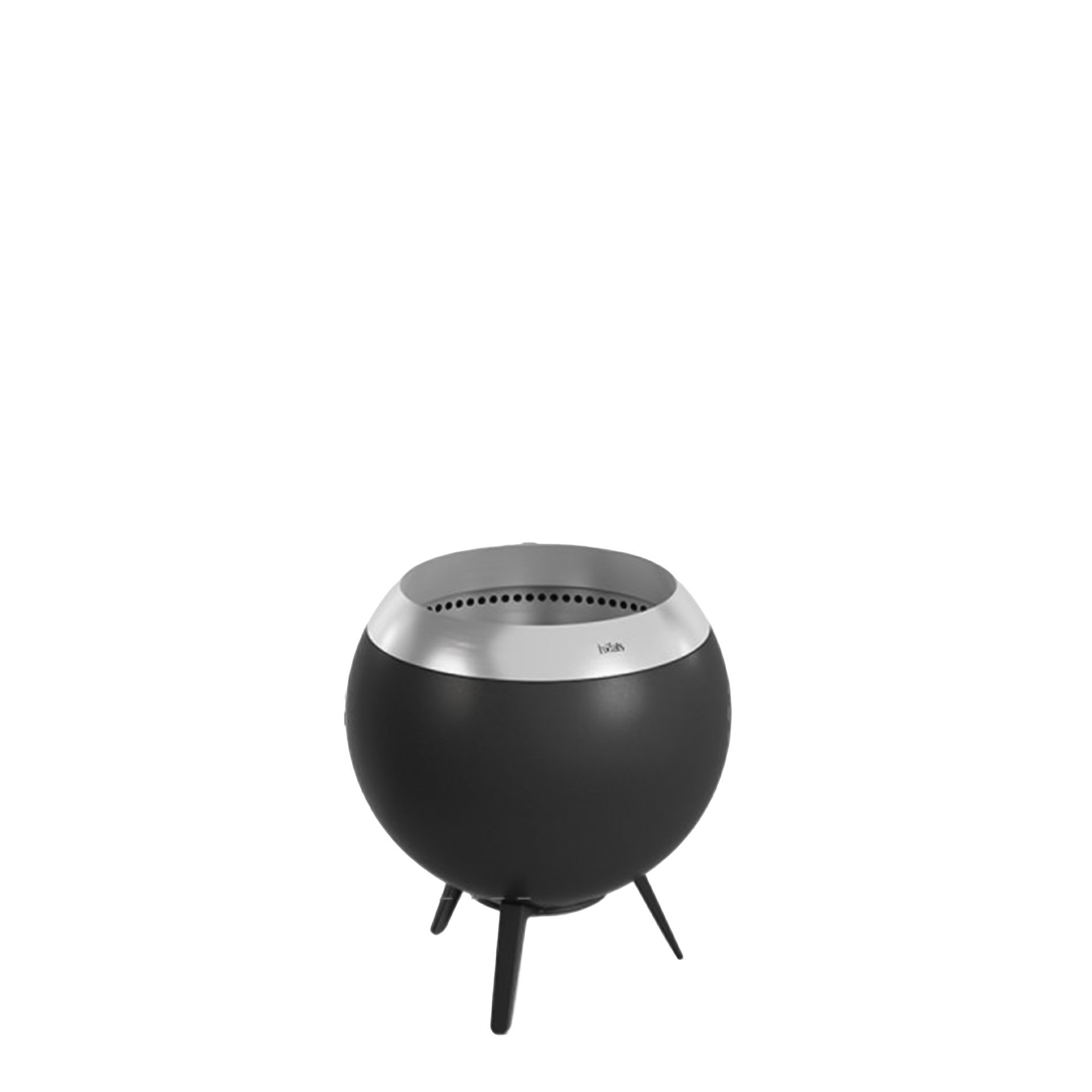 Fire basket 45 with low foot silver, Schüssel, Grillkorb, Drei-Bein, kugeldesign, Kohlegrill