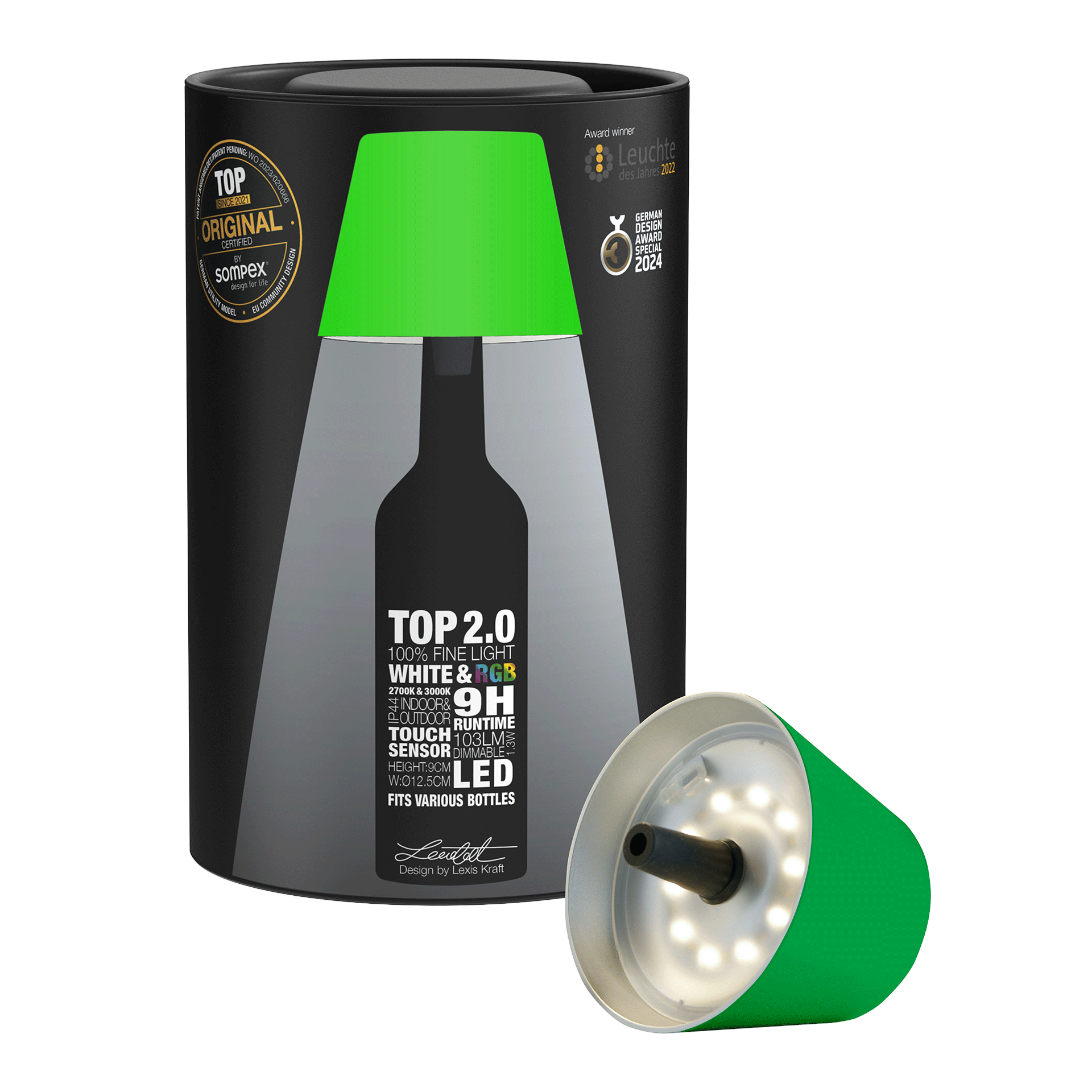 LED Bottle Light Dimmable Neon Green