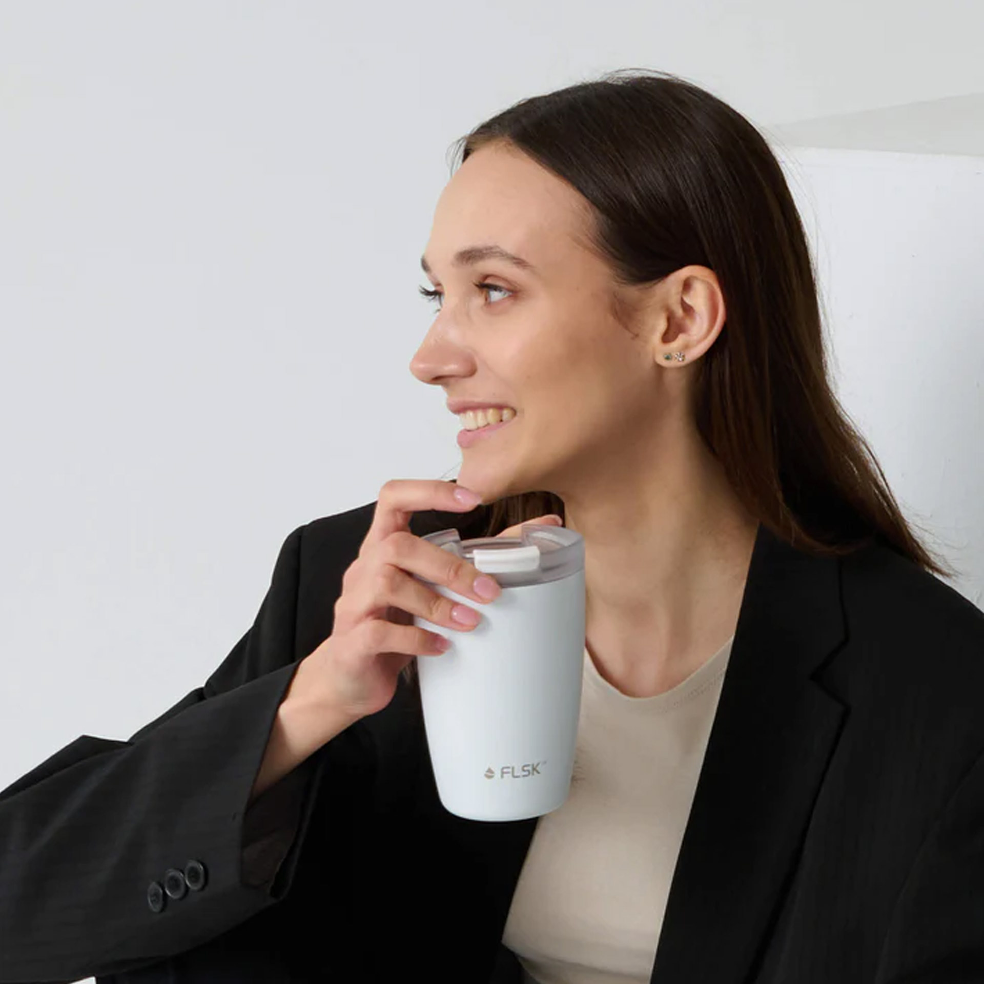 FLSK Coffee To Go Becher Weiß 0,35 l