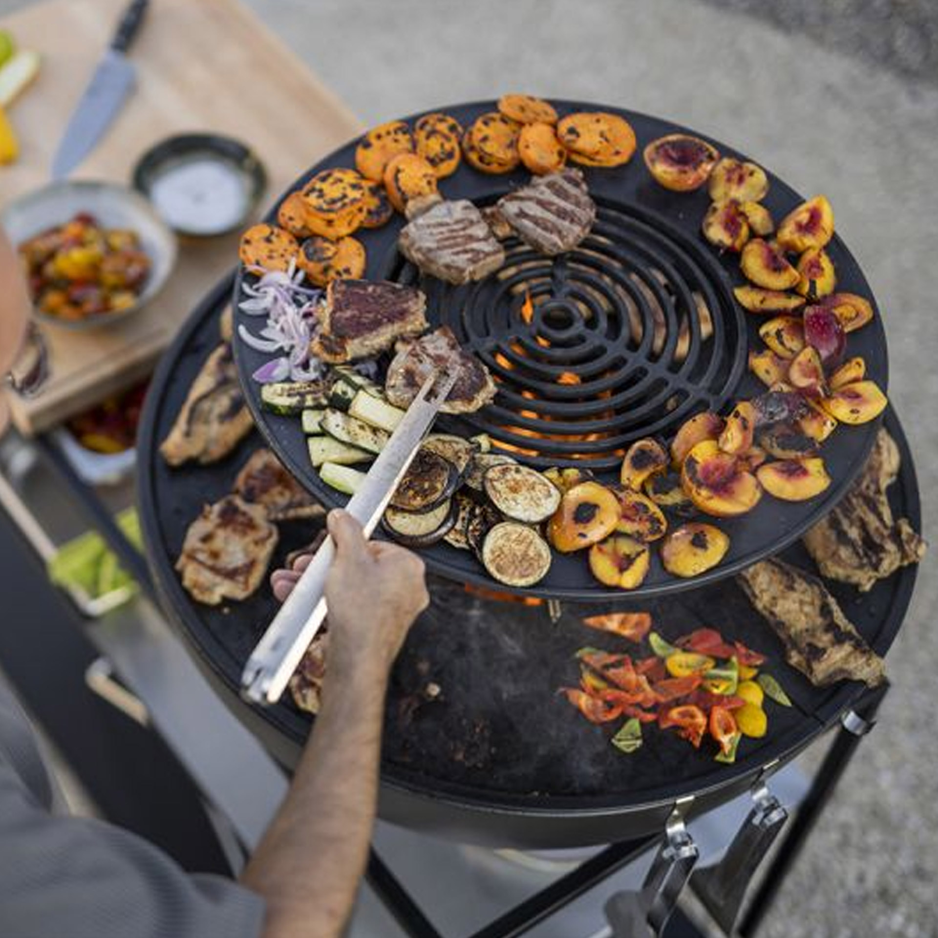 Warming ring 70, Grillplatte, Grillgut, Fisch Gemüse, Kohlegrill, Kleiner Grill