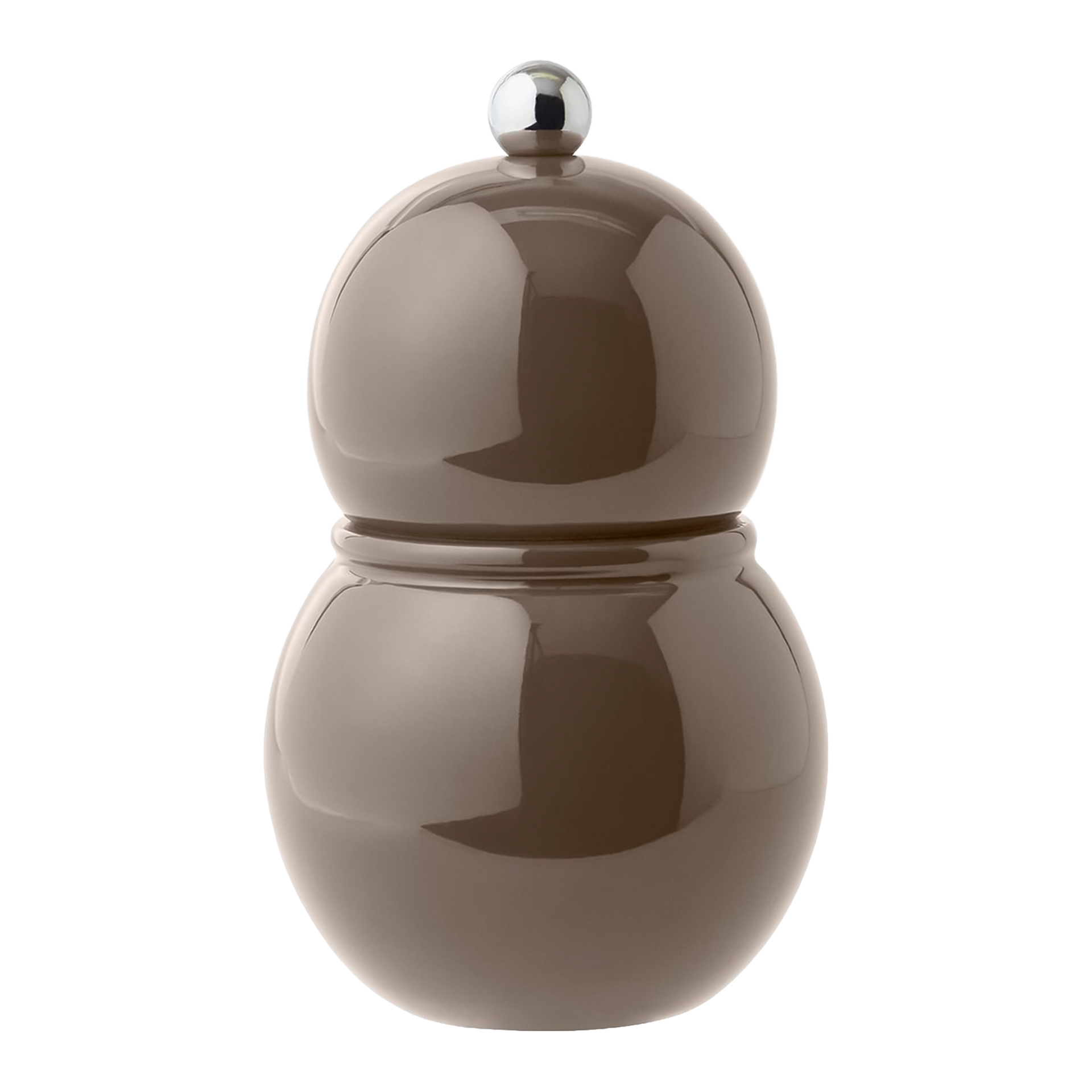 Salt- Pepper Mill warm grey 12 cm, Pfeffermühle, Salzstreuer, Braun, Keramik, Doppelkugelform