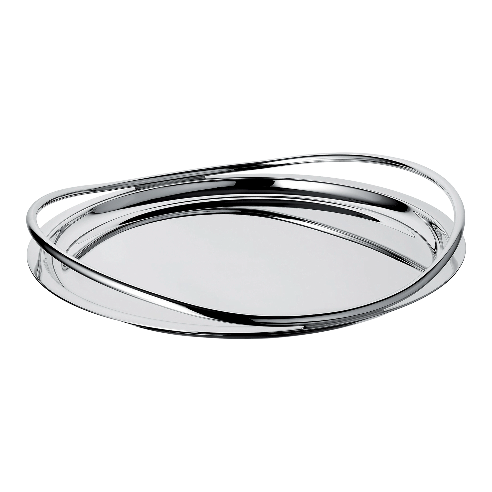 Tray round 39 cm silver-plated, Servierplatte, Silber, Metall, rund, flach