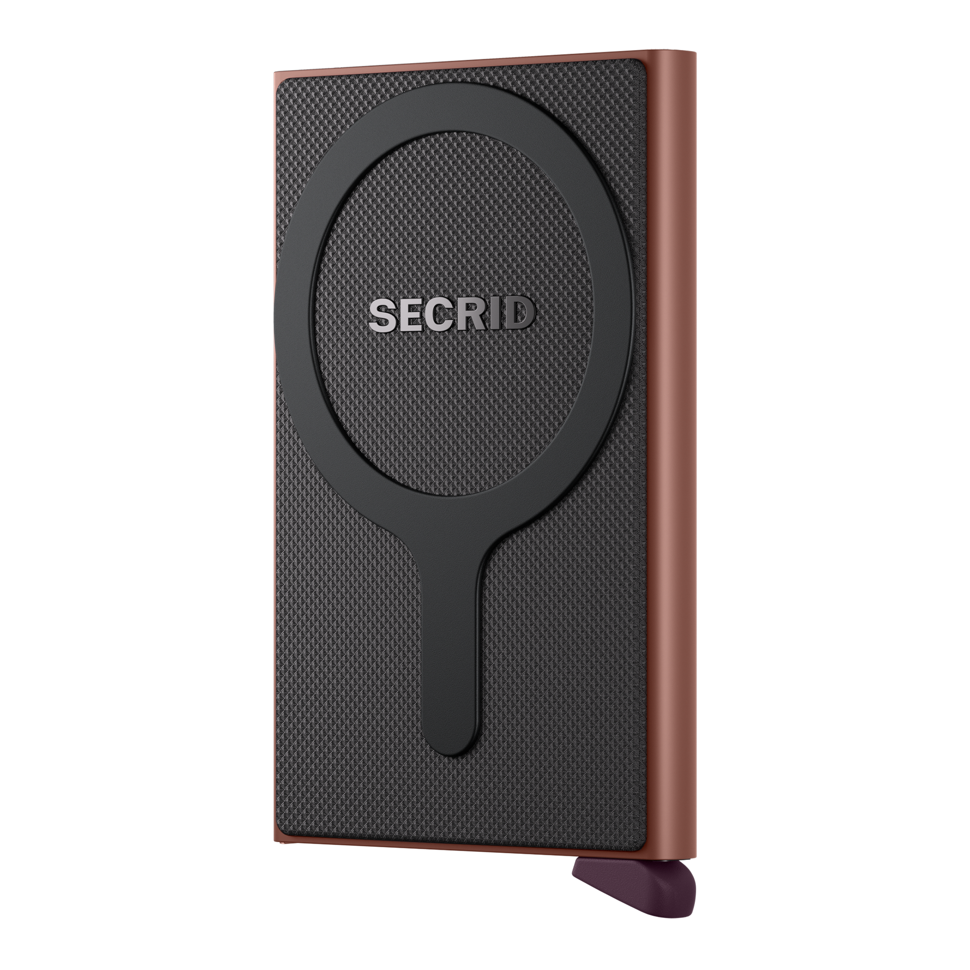 Cardprotector Rosa, externer Akku, Powerbank, Secrid, braun, strukturierte Oberfläche, Ringsystem