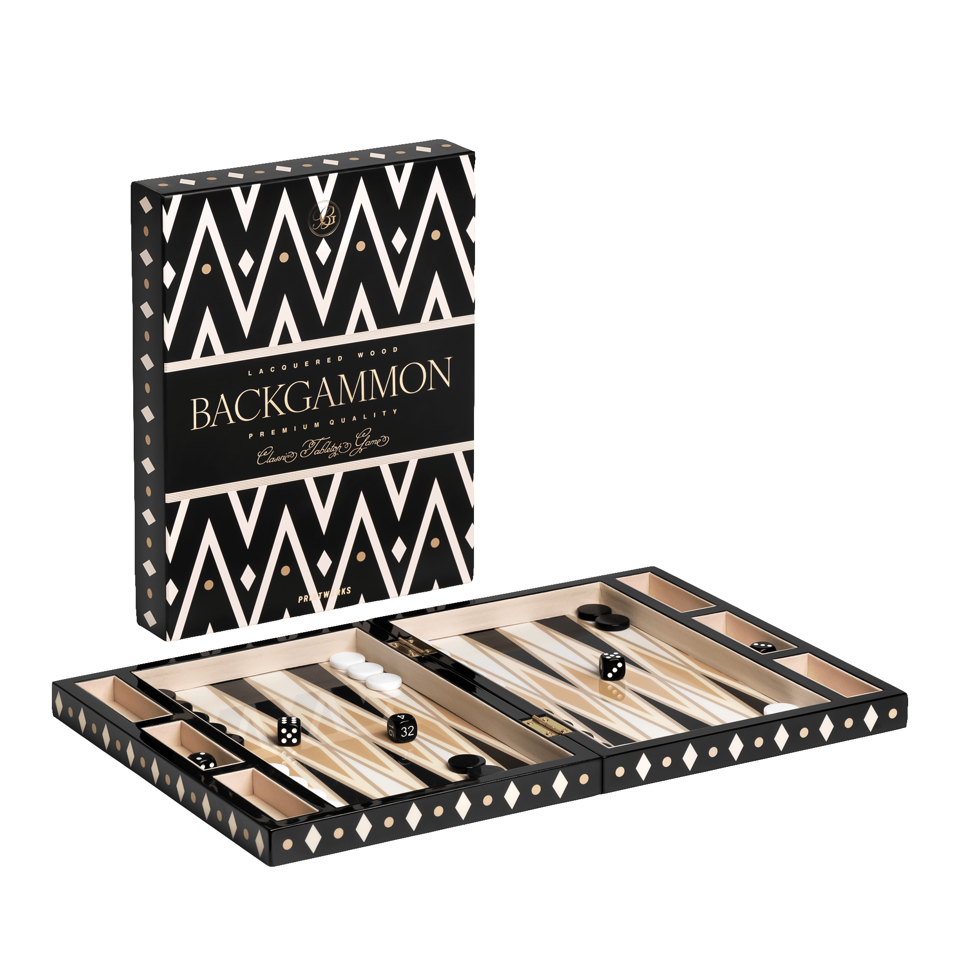 Backgammon Lackiert Schwarz