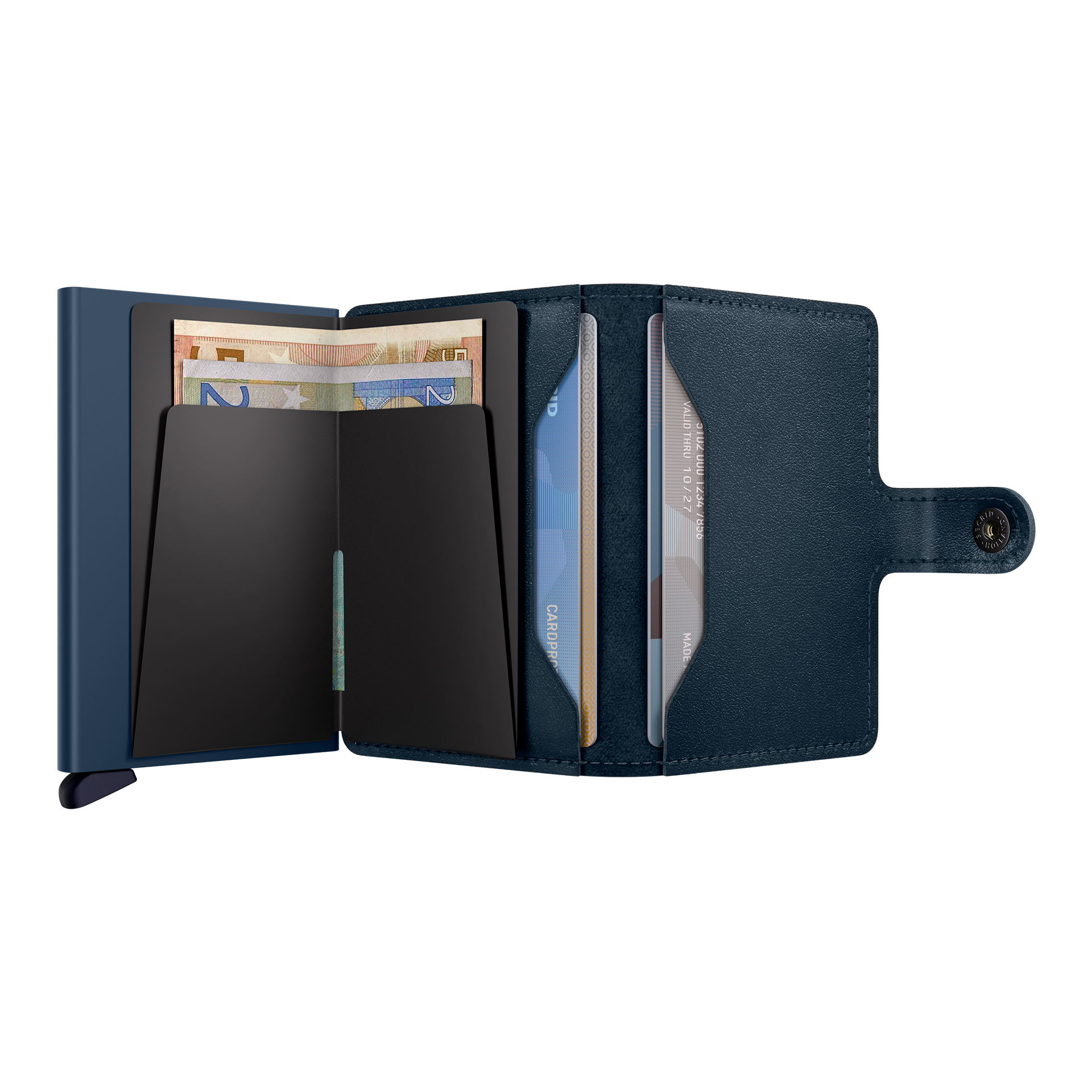 Secrid Miniwallet Original Navy/Navy, Wallet, Cardholder, Cash slot, Blue, Leather