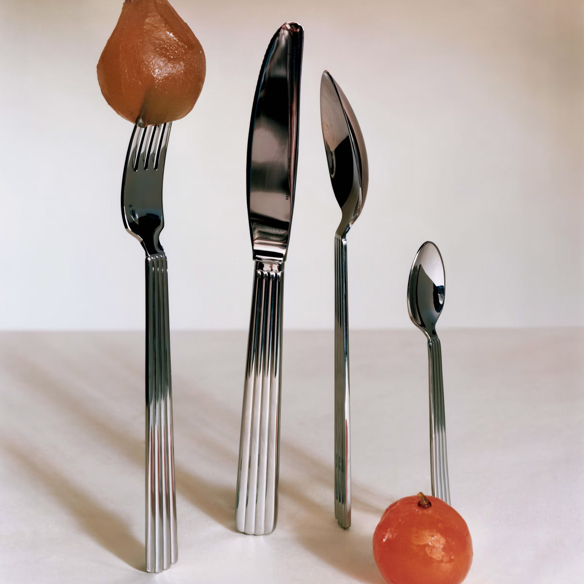 Cutlery set 4-piece stainless steel, utensilien, besteck, messer, löffel, gabel