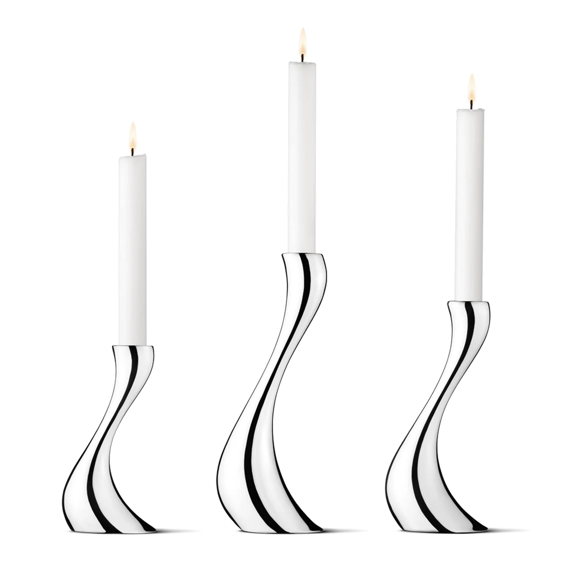 Candleholder set 3 pieces, Kerze, Kandelaber, Dekoration, Weiß, Halter