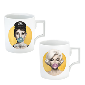 Meissen Micheal Moebius Mug Audrey  and Marilyn Gold