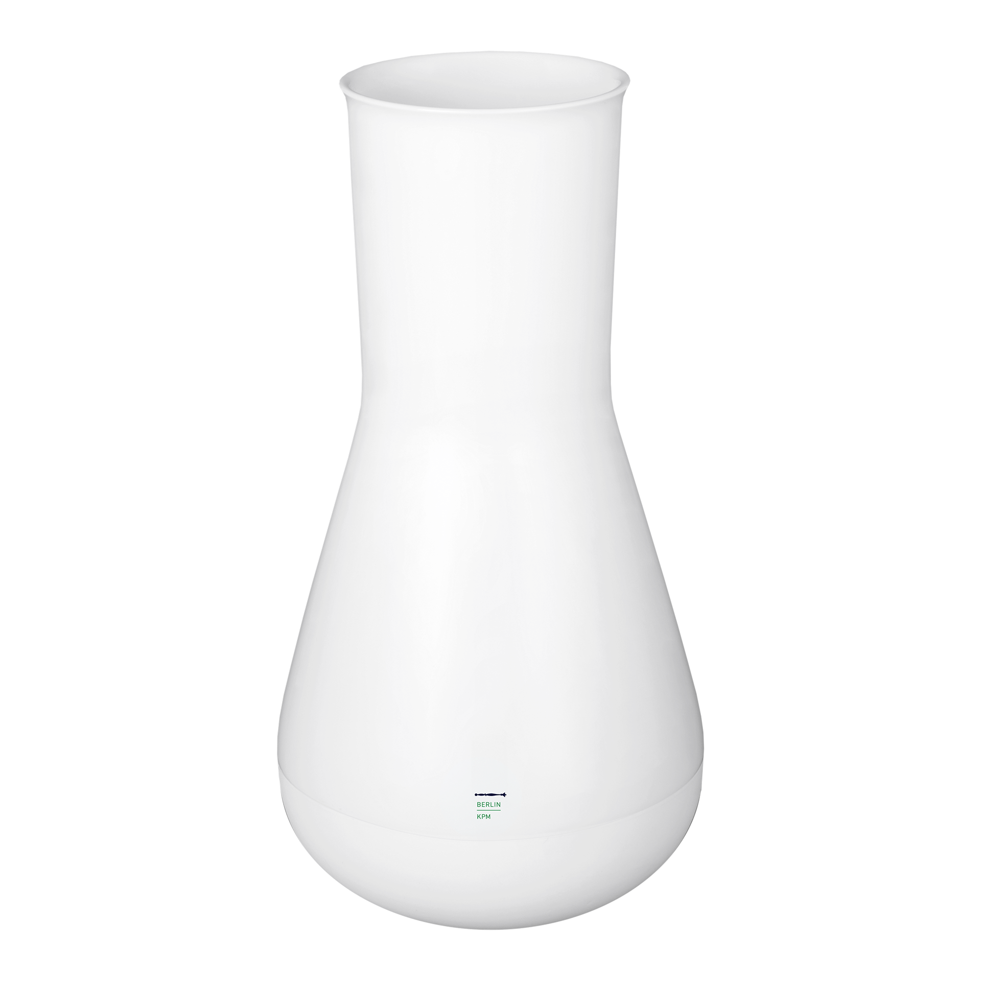 Vase Flask Shaped Conical 27 cm, Vase, Weiß, Glänzend, Dekoration, Keramik