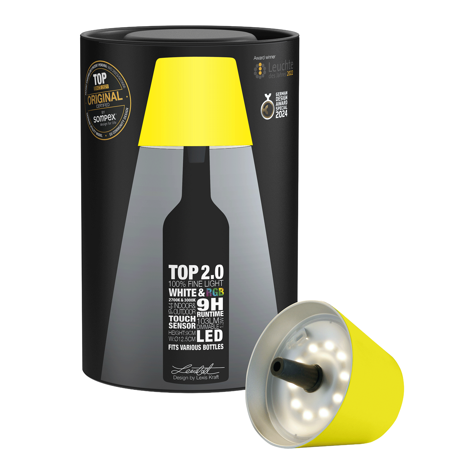 LED Bottle Light Dimmable Neon Yellow