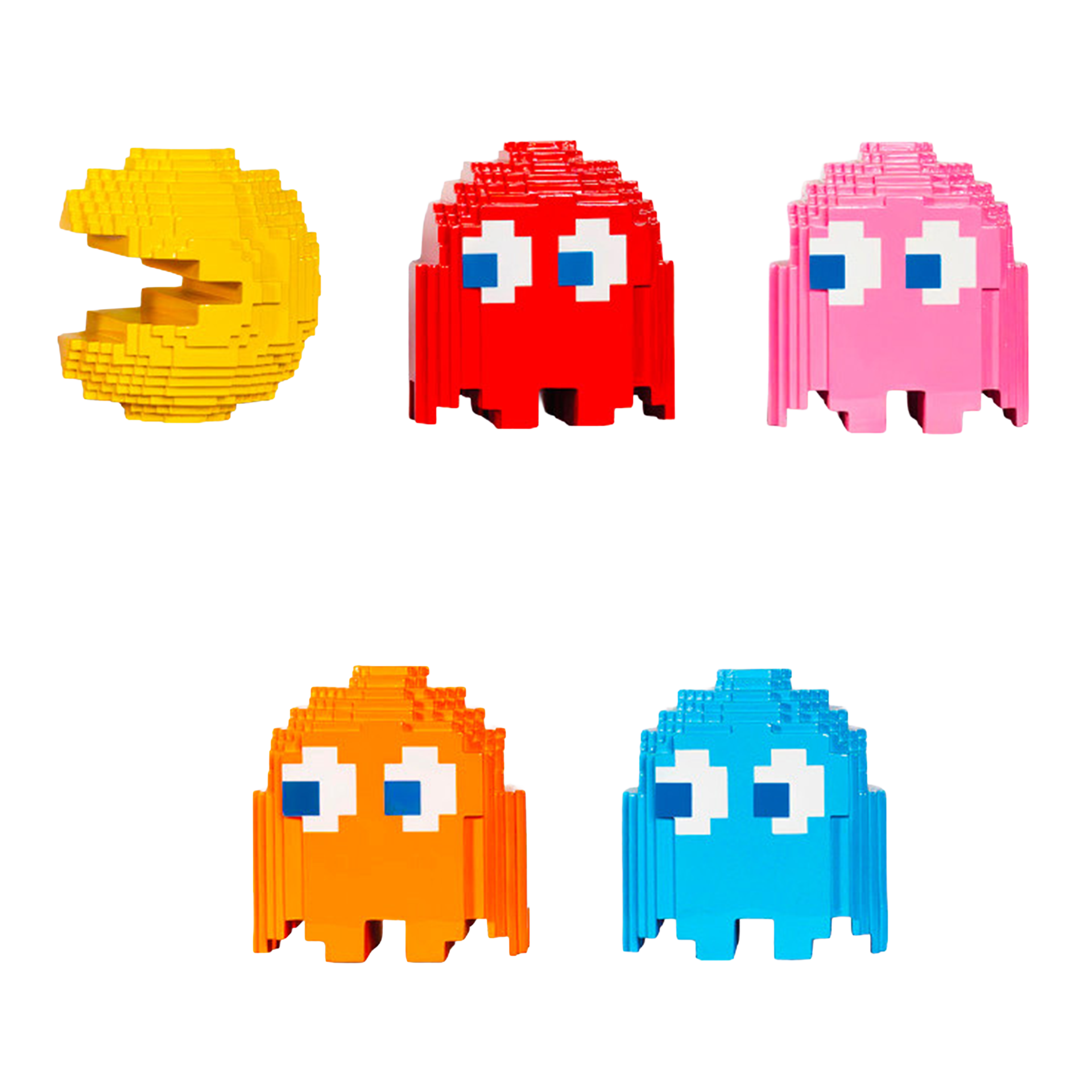Pac-man and ghosts, lego, pacman, pixel, geist, blockig