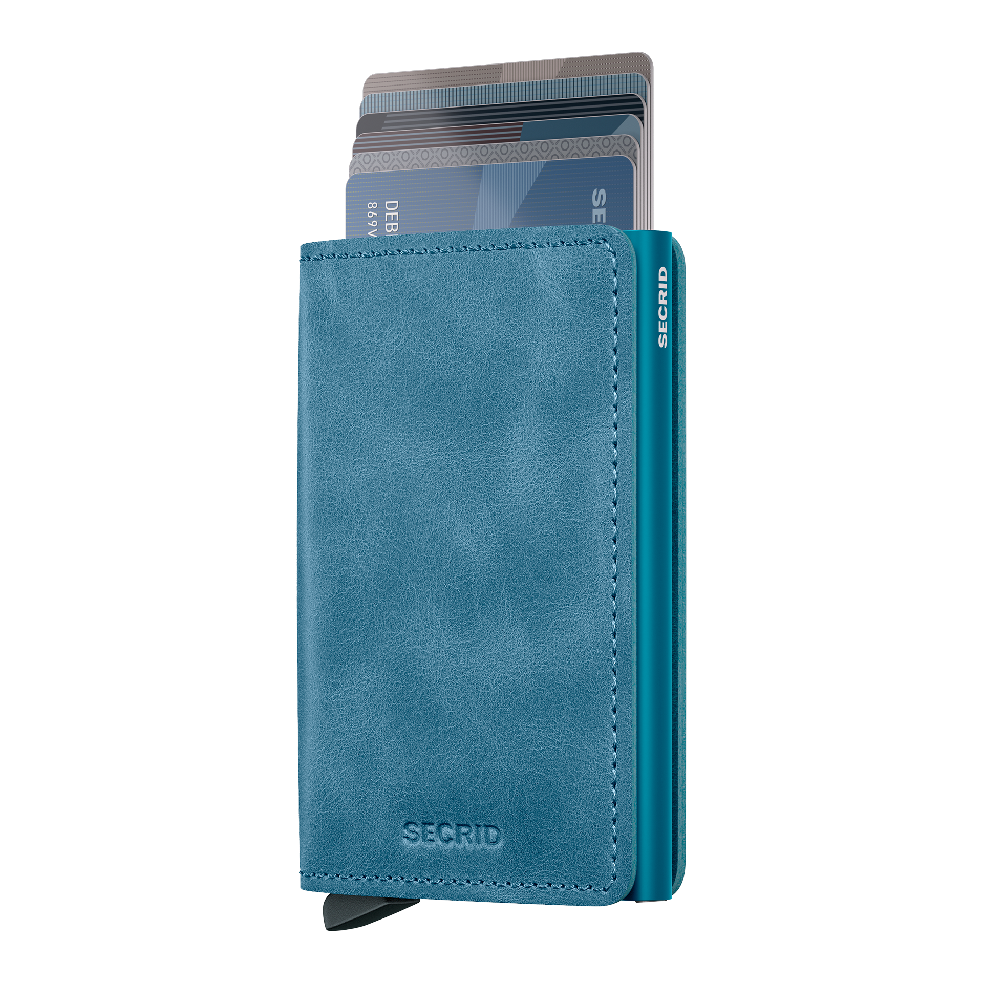 Secrid Slimwallet Vintage Teal, blau, Geldbörse, Kartenetui, Kunstleder, Material: Leder