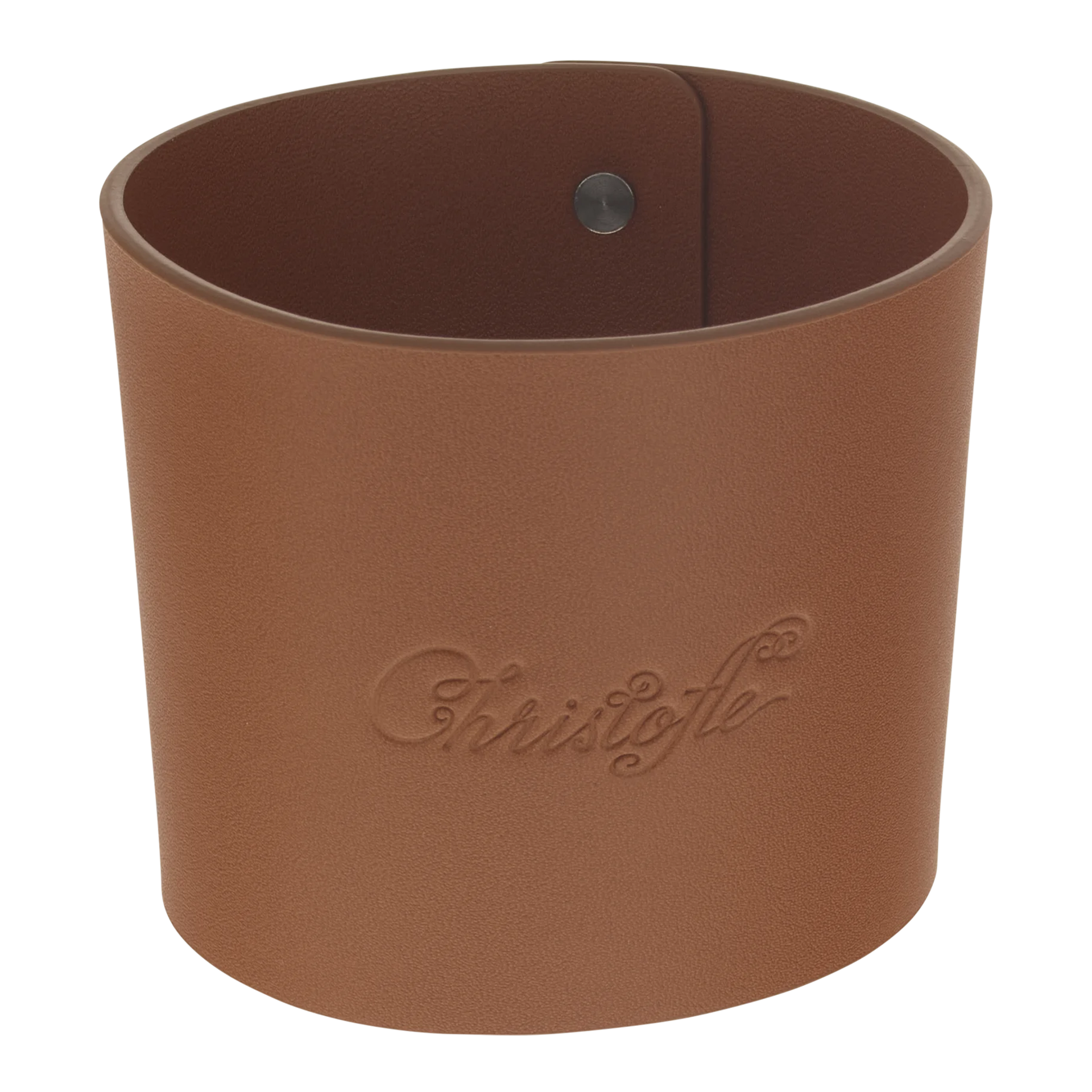 Leather cuff cognac, leder,  pflanzkübel,  braun,  zylindrisch,  prägung