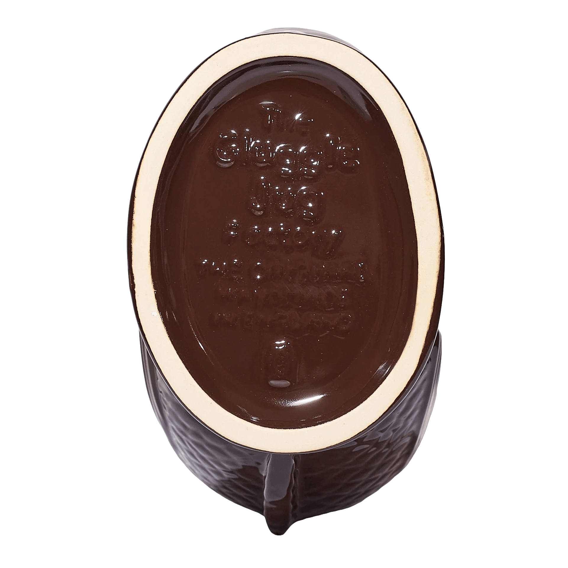 Gluckigluck, Glossy Collection, Jug Cocao Bean XL 1.20 l, Schokostein, Schokoladenform, Ovaler Schokoriegel, Milchschokolade, Intarsien-Design