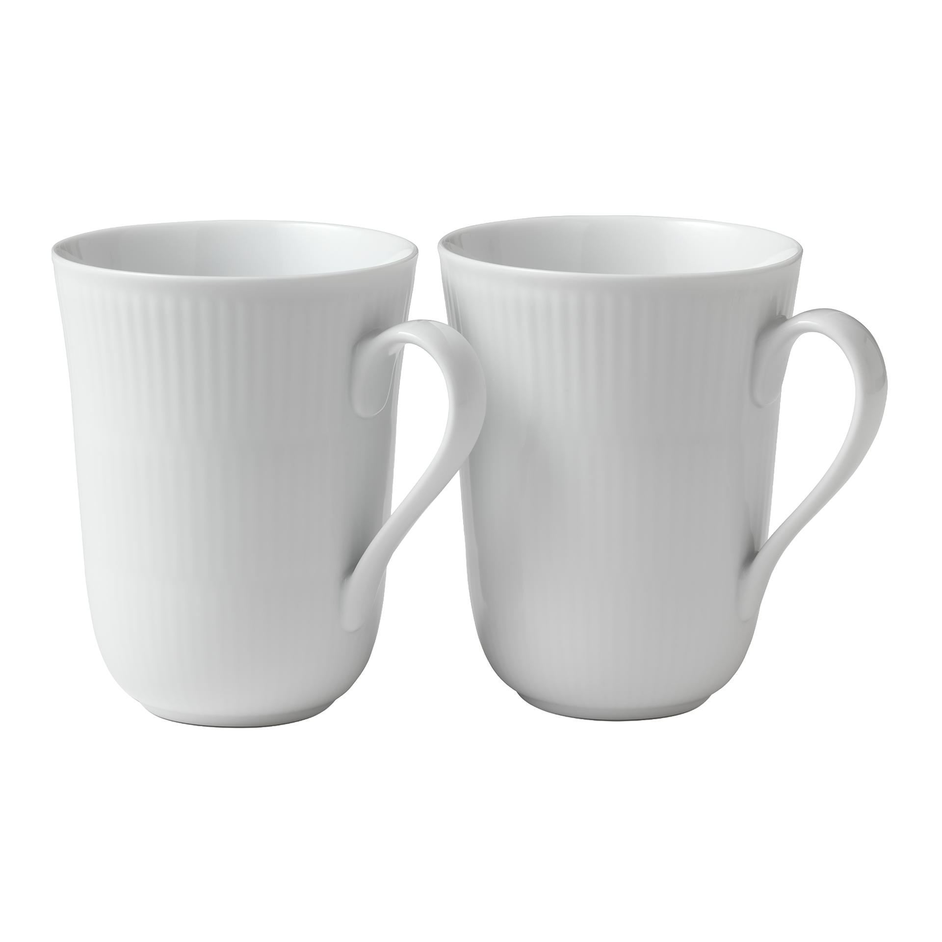 Royal Copenhagen Henkelbecherset Weiß Gerippt
