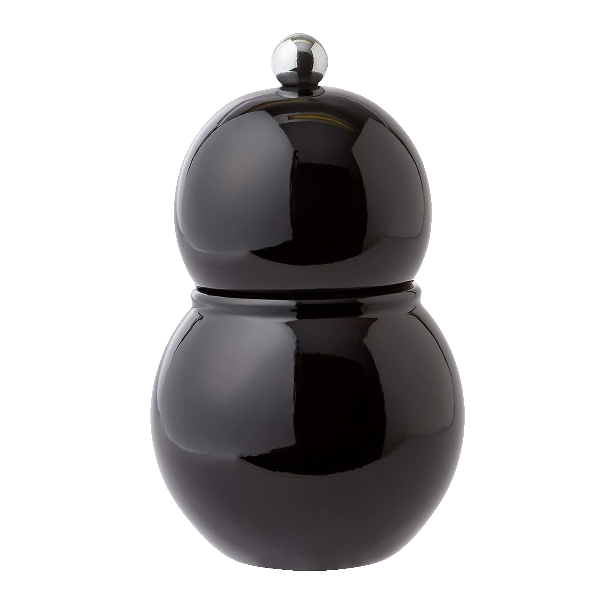 Salt- Pepper Mill black 12 cm, globe, deko, schwarz, glänzend, figürchen