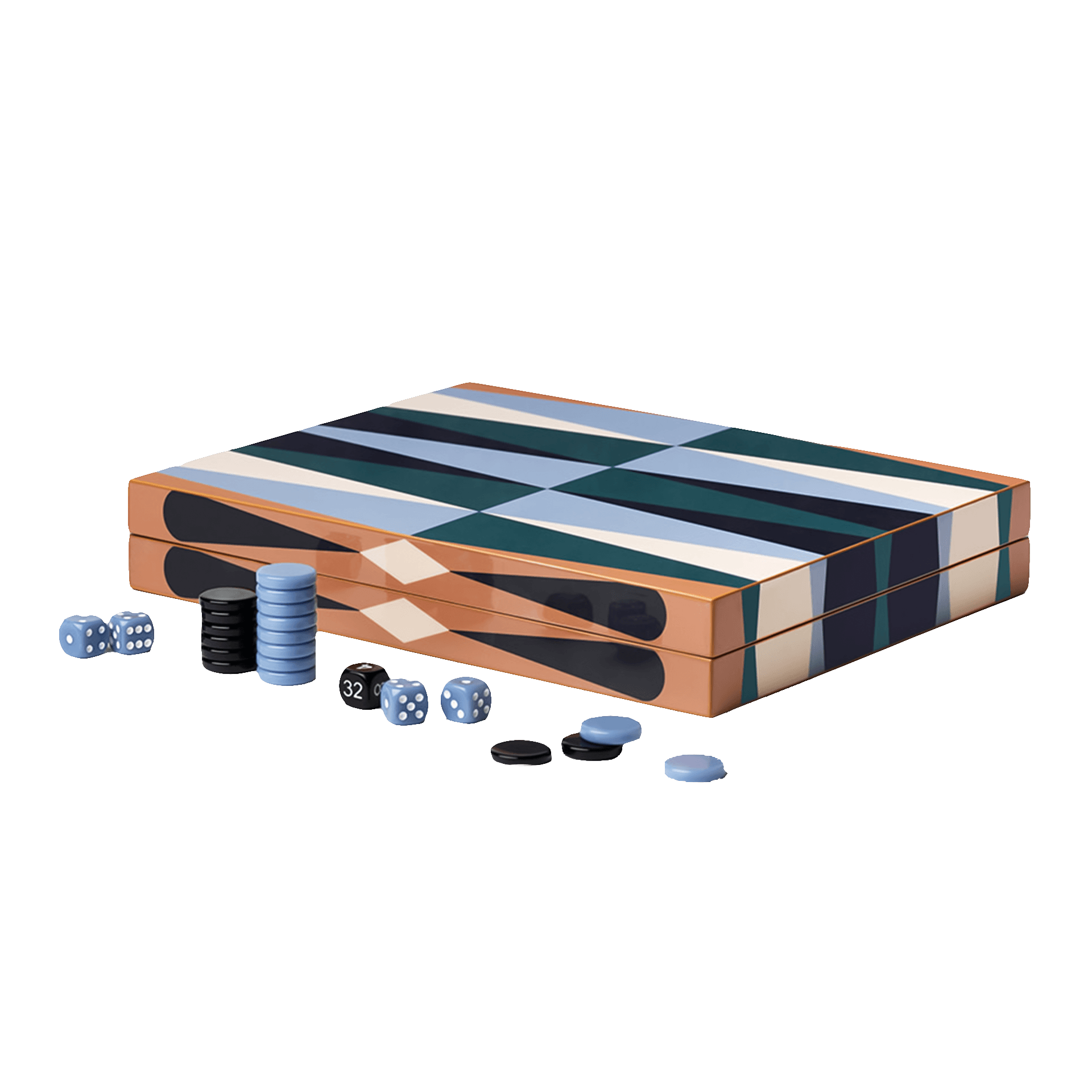 Backgammon Lackiert Braun