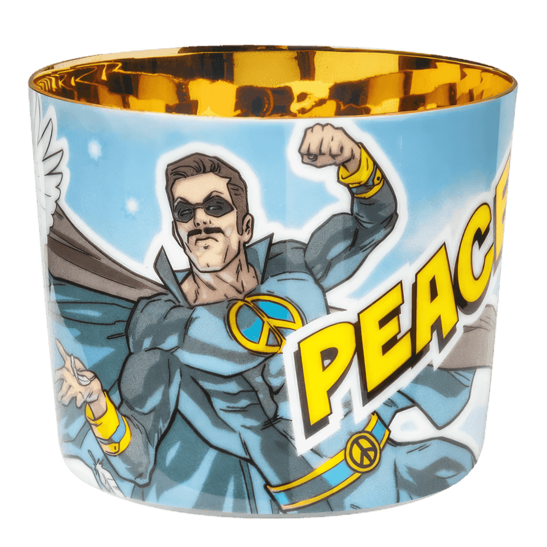SIEGER by FÜRSTENBERG, Superheld, Becher, Keramik, Blau, Gold