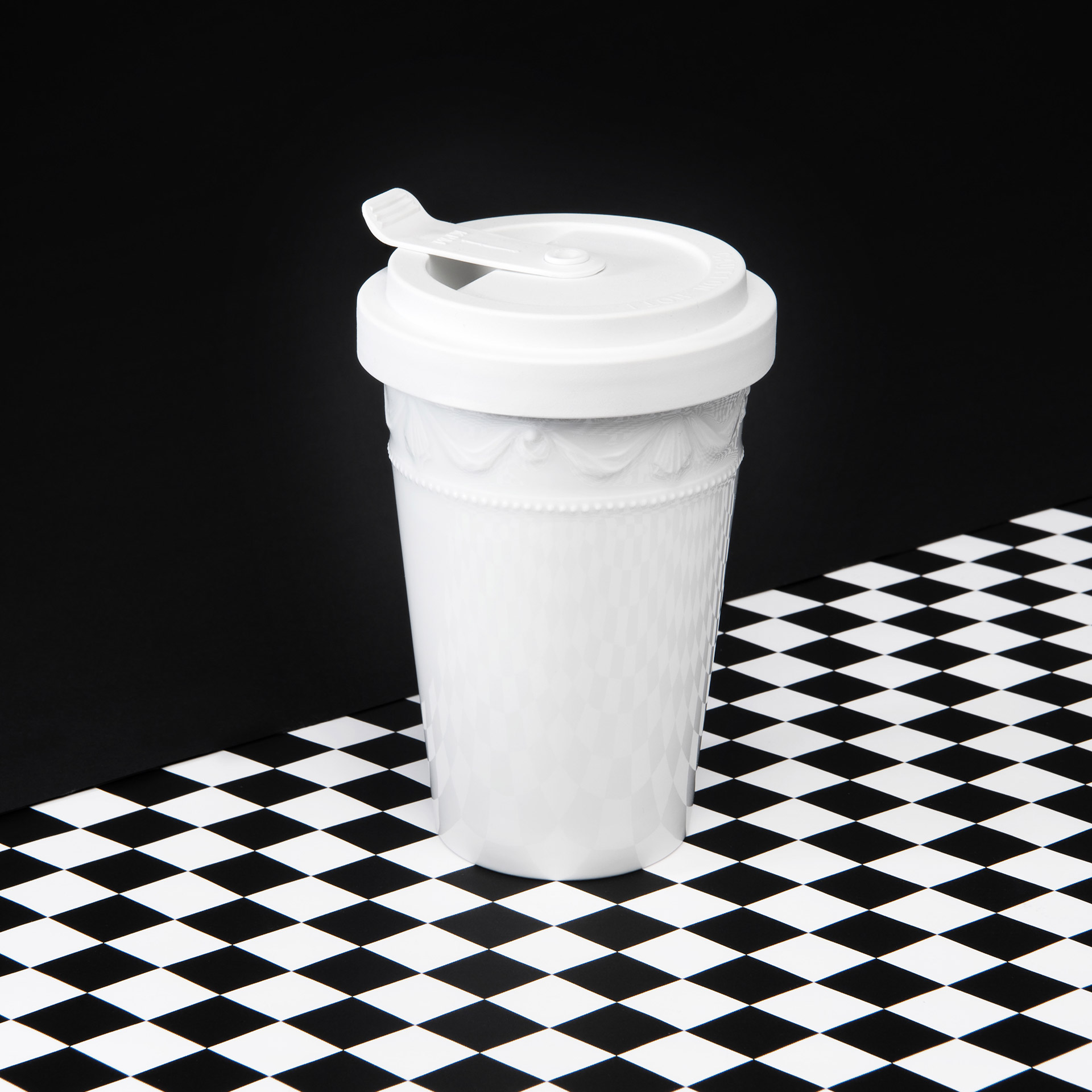 Coffee To-Go Mug 0,35 l Weiß, To-Go-Becher, Einwegbecher, Weißer Becher, Reisebecher, Plastikbecher