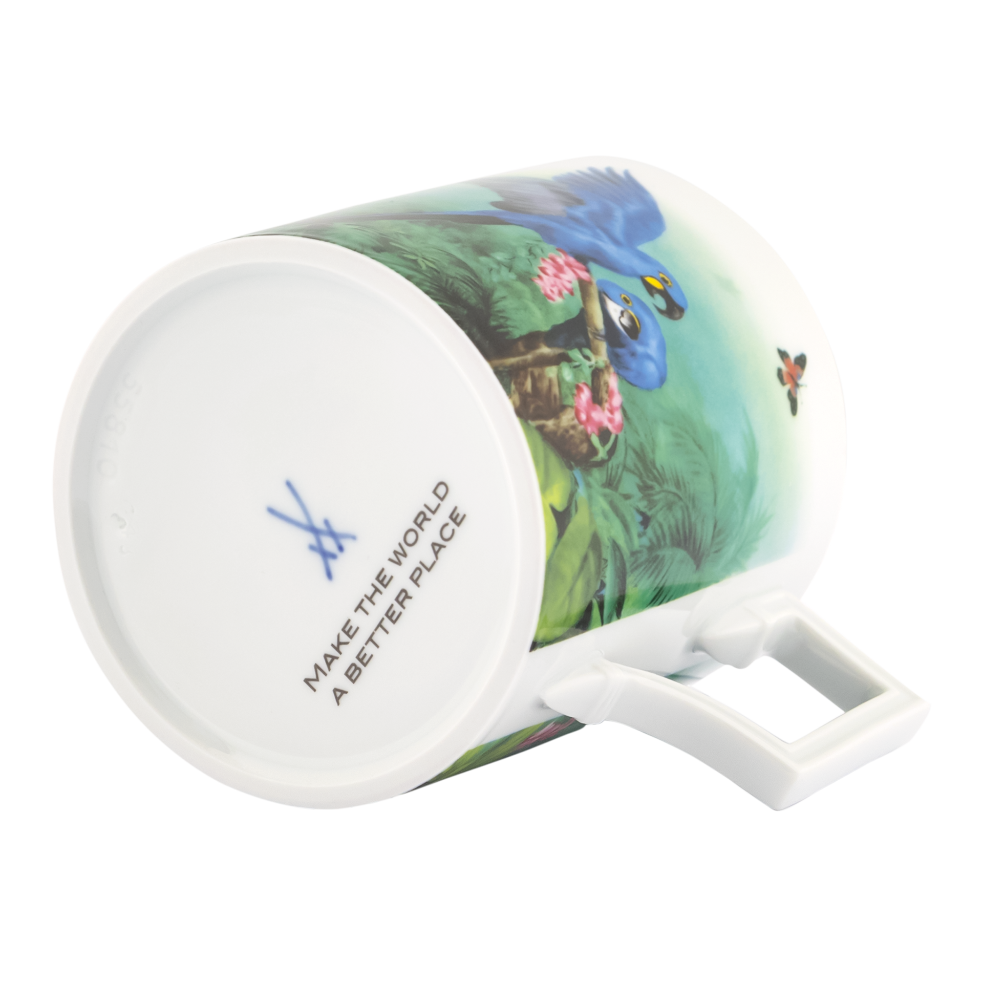 Meissen Amazonas Collection Henkelbecher Ara Hyazinthara