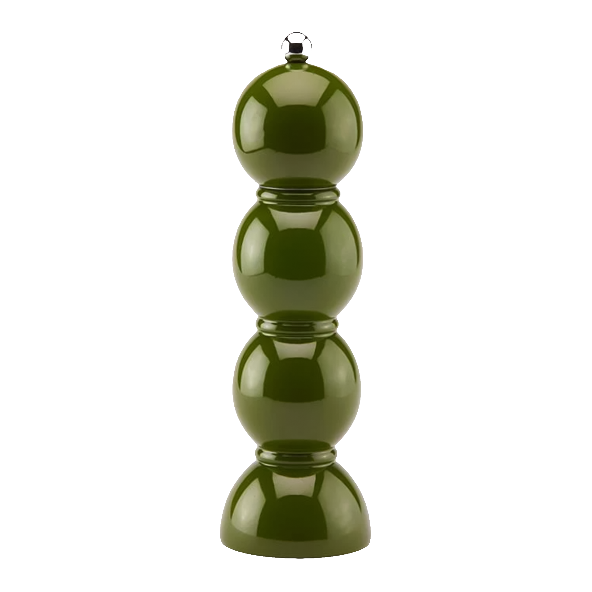Salt- Pepper Mill khaki 24 cm, Olivgrün, Pfeffermühle, Gestapelte Kugelsegmente, Glänzende Oberfläche, Küchenzubehör