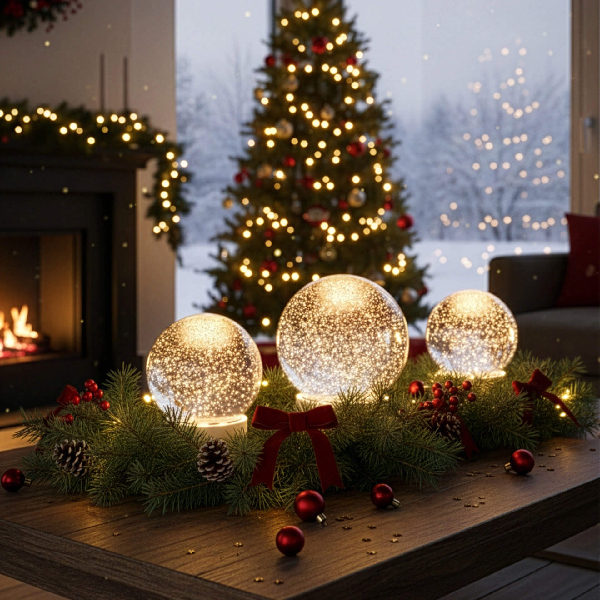 Sompex LED Dekolampe GLAMOR BAUBLE weiß 18 cm