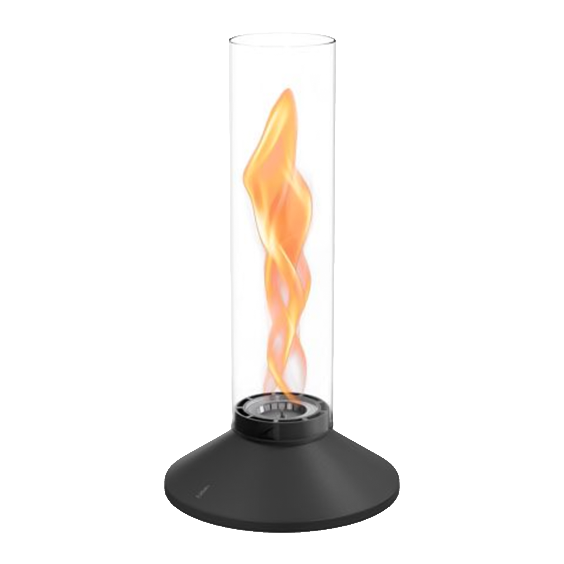 Tabletop Fireplace 1200 Black, Tischventilator, Flammen-Dekoration, Propangas- oder Gel-Kamin, Mini-Heizgerät, Kamin-Look