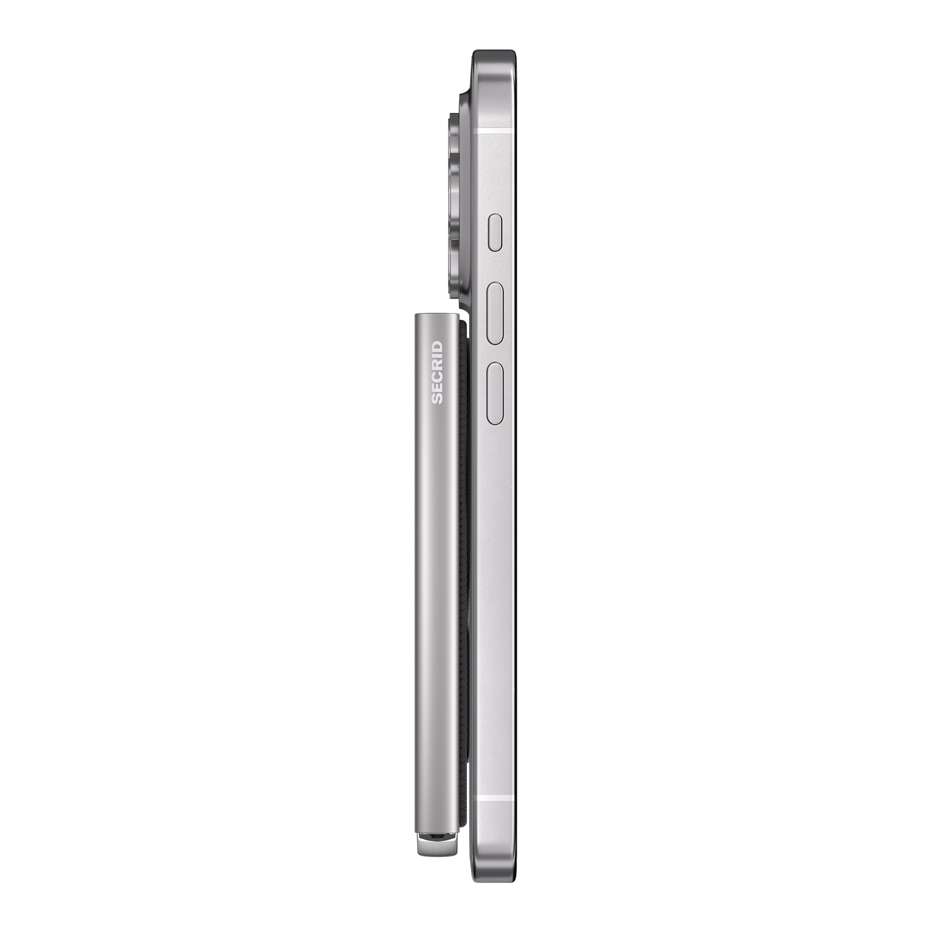 Cardprotector+ Silver, smartphone, Seitansicht, Kamera-Bump,  Metallisch, Tasten