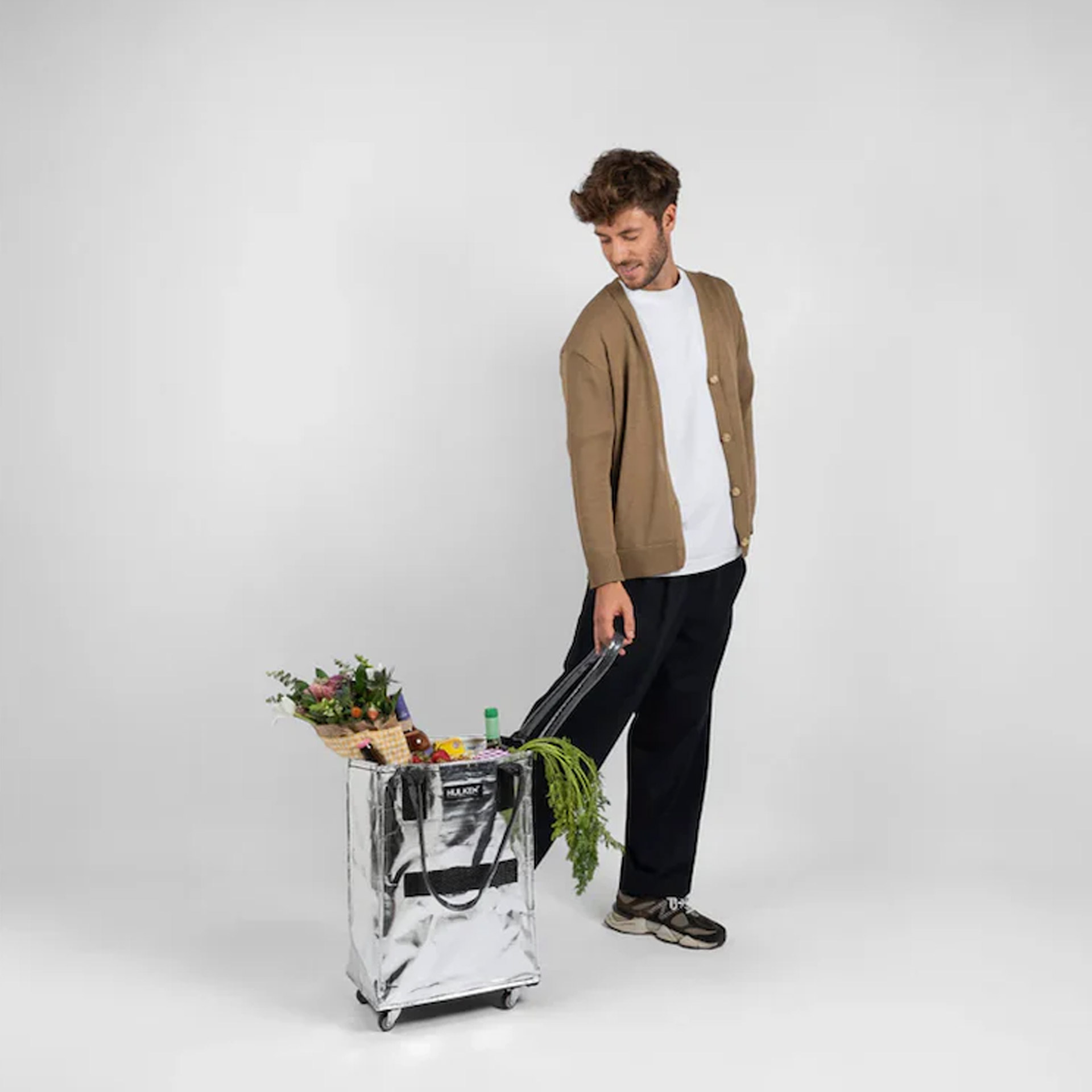 Hulken Original Rolling Tote Bag Quick Schleps Klein Silber