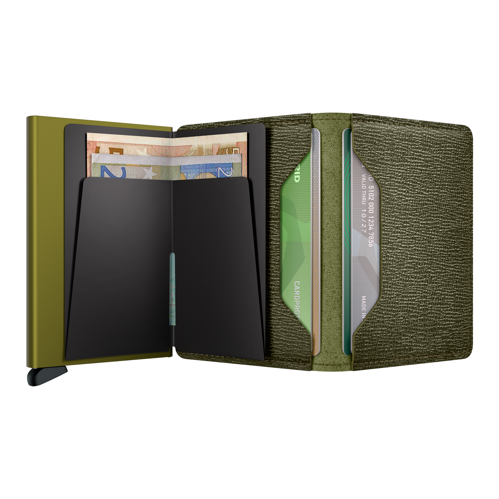 Slimwallet Kelp, portemonnaie, geldbörse, kartenfach, geldscheine, olivegrün
