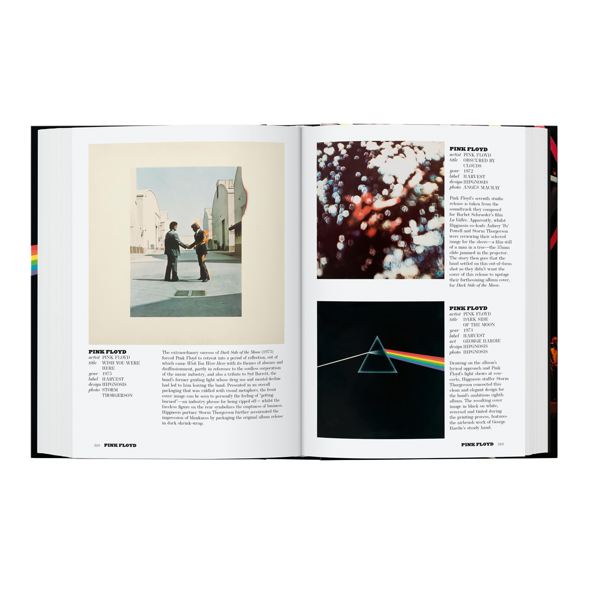 Coffee Table Book Rock Covers, photobuch, layout, zwei seiten spreads, collage, Pink Floyd