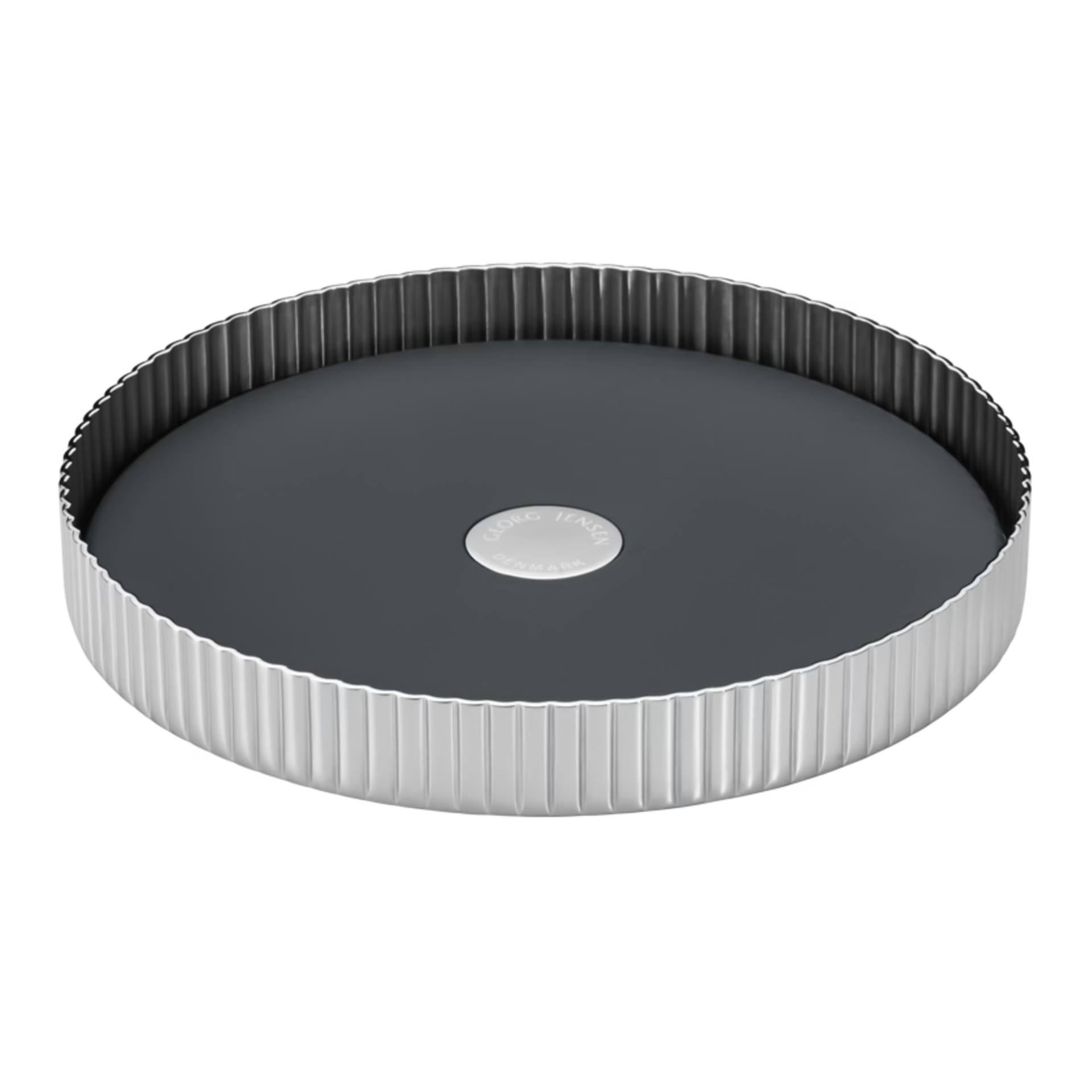 Bernadotte, Bottle Coaster, coaster, rund, schwarz, gerippt, metallisch