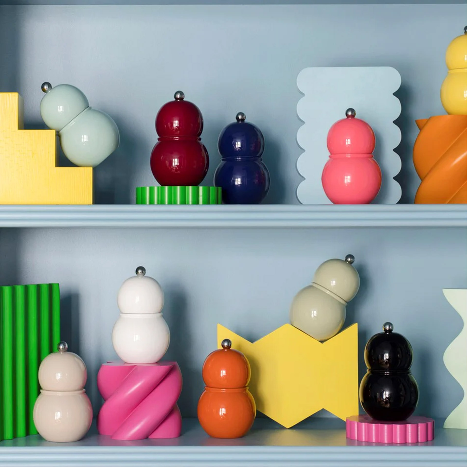 Salt- Pepper Mill Eau de Nil 12 cm, Schüsseln, geometrische Formen, Spielzeug, bunte Stapelspielzeuge, modulare Dekoration