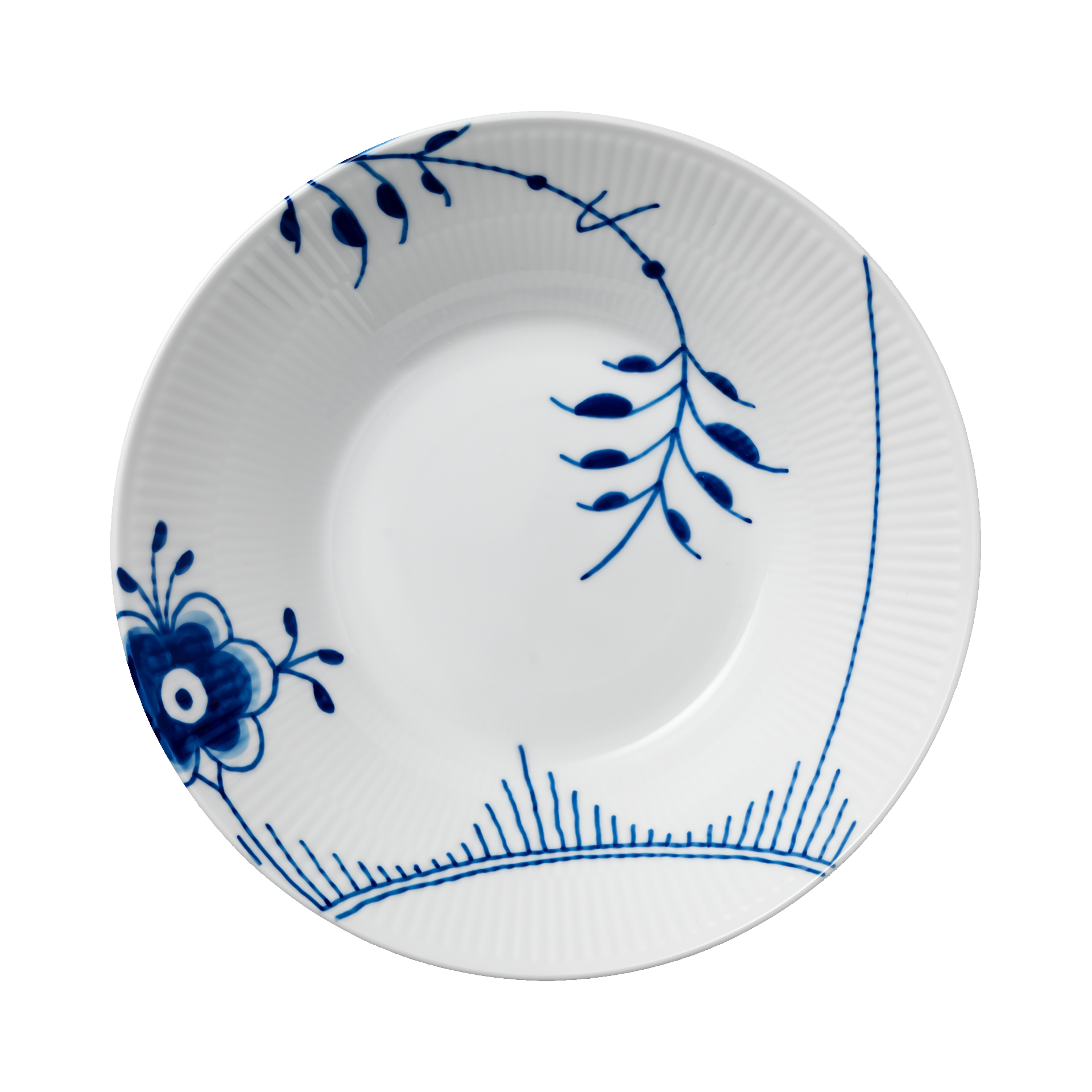 Royal Copenhagen Suppenteller Mega Gerippt Blau 24 cm