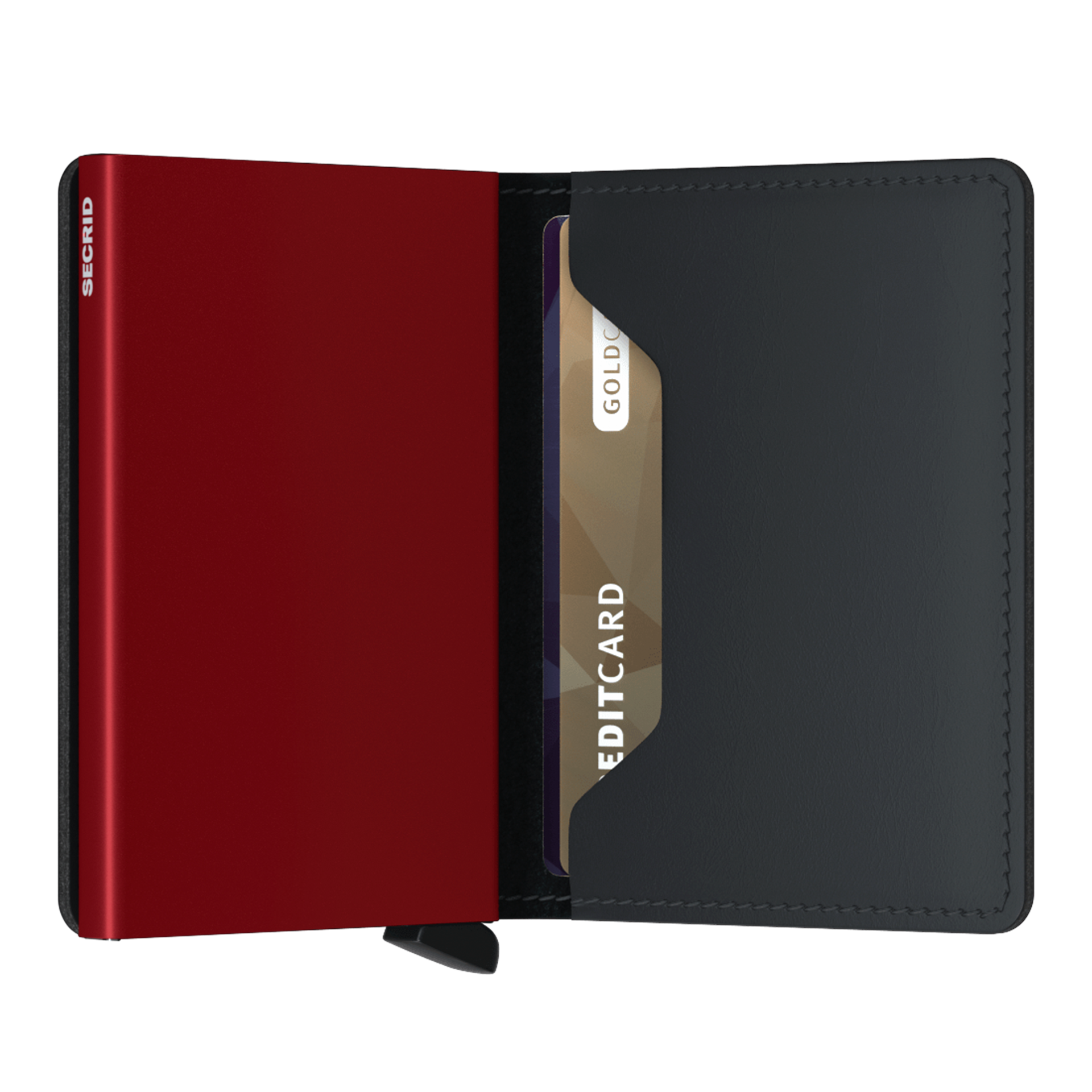 Slimwallet Black/Red, Geldbörse, Wallet, Kreditkartenhalter, Cardholder, Leder