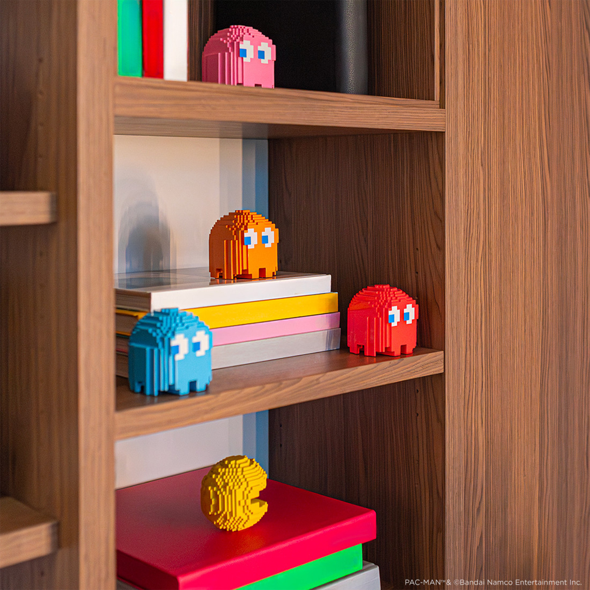 Pac-man and ghosts, lego, lego figuras, arte en píxeles, Pac-Man, figuras