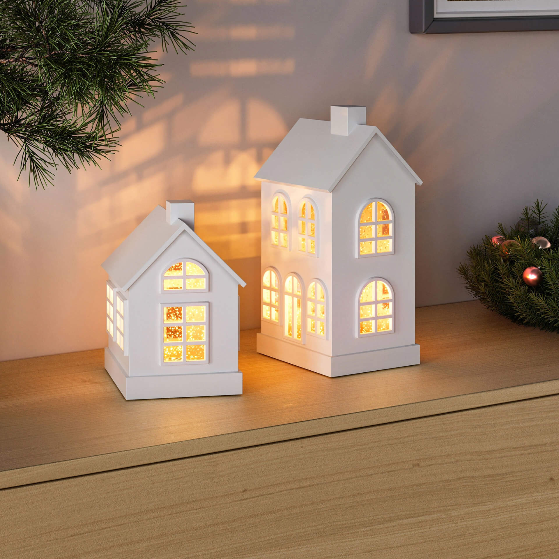 Sompex GLAMOR HOUSE LED Dekolampe Haus weiß 16 cm