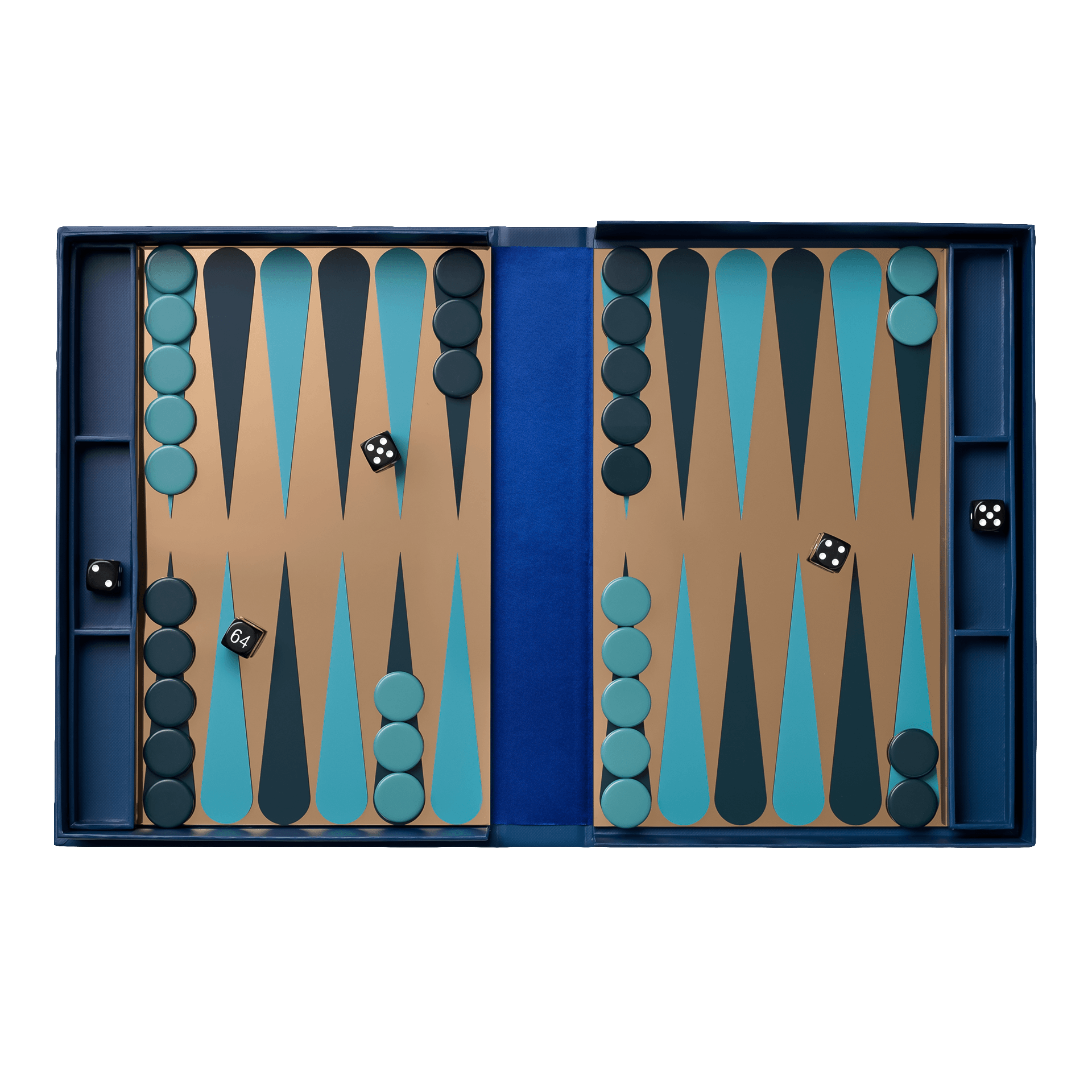 PRINTWORKS Classic Backgammon Mirror Dunkelblau