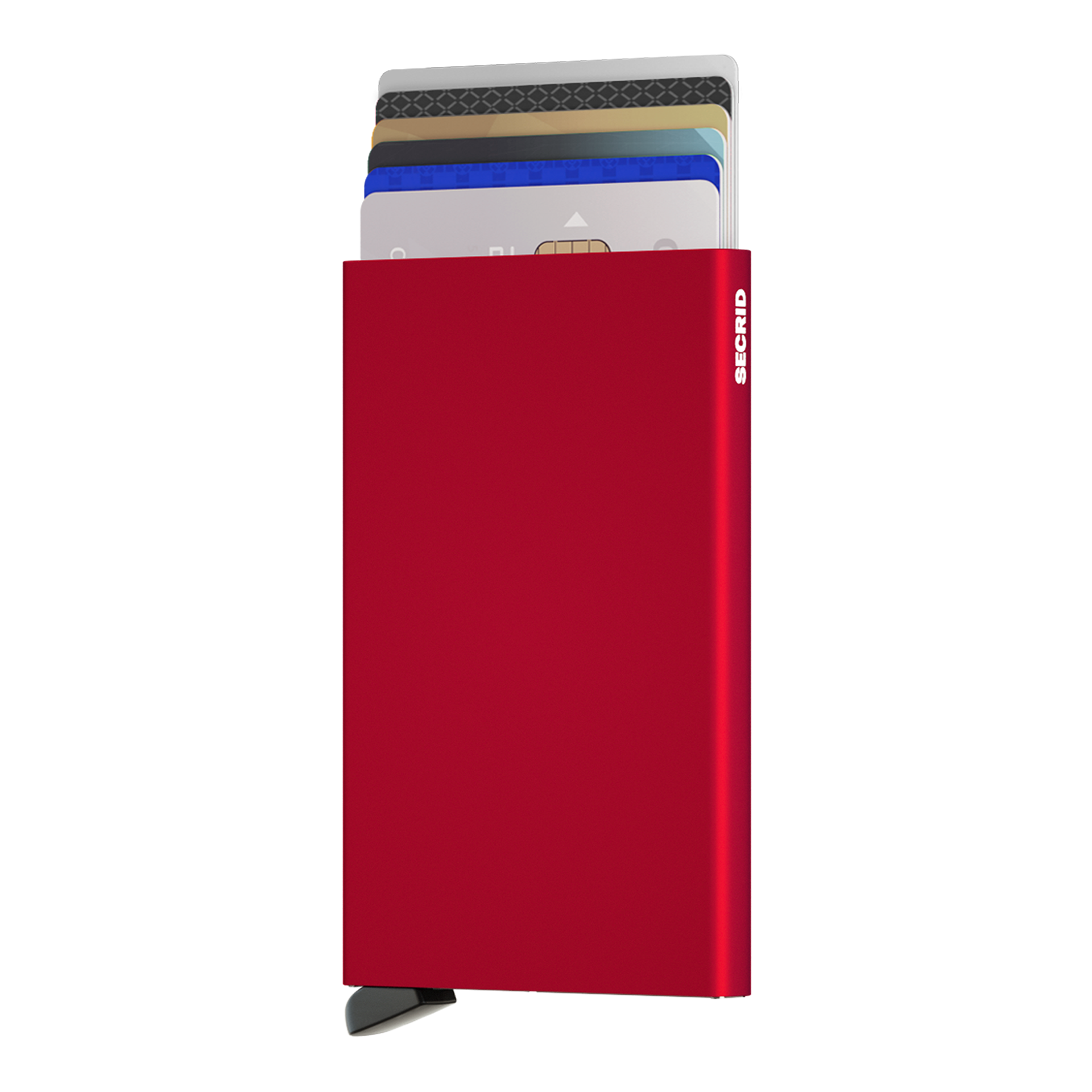 Cardprotector Red, Brieftasche, Kartenhalter, Kartenwallet, Schlanke Brieftasche, Metallicrot