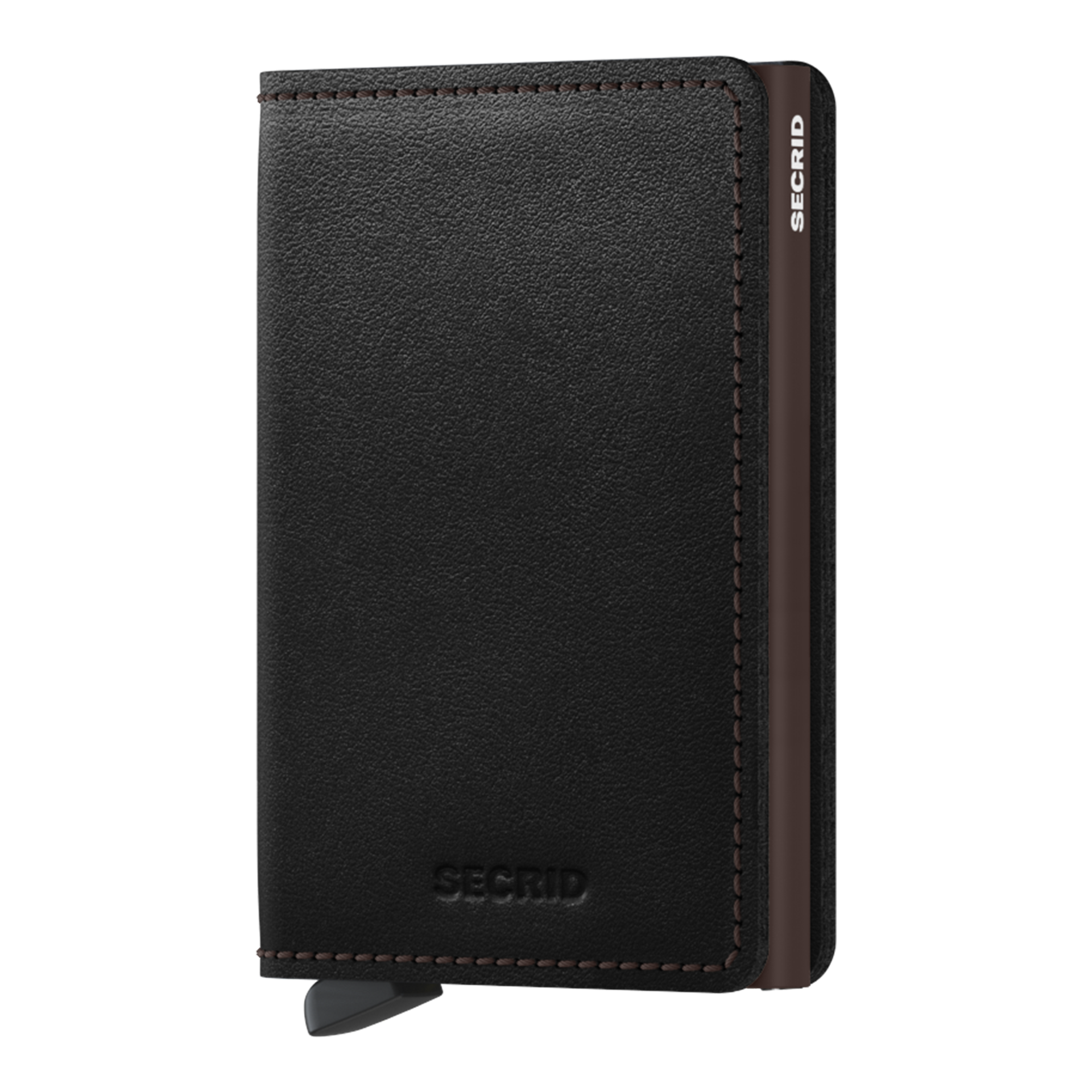 Secrid Slimwallet Original Schwarz/Braun, wallet, cardholder, Leder, schwarz, Nahtstich